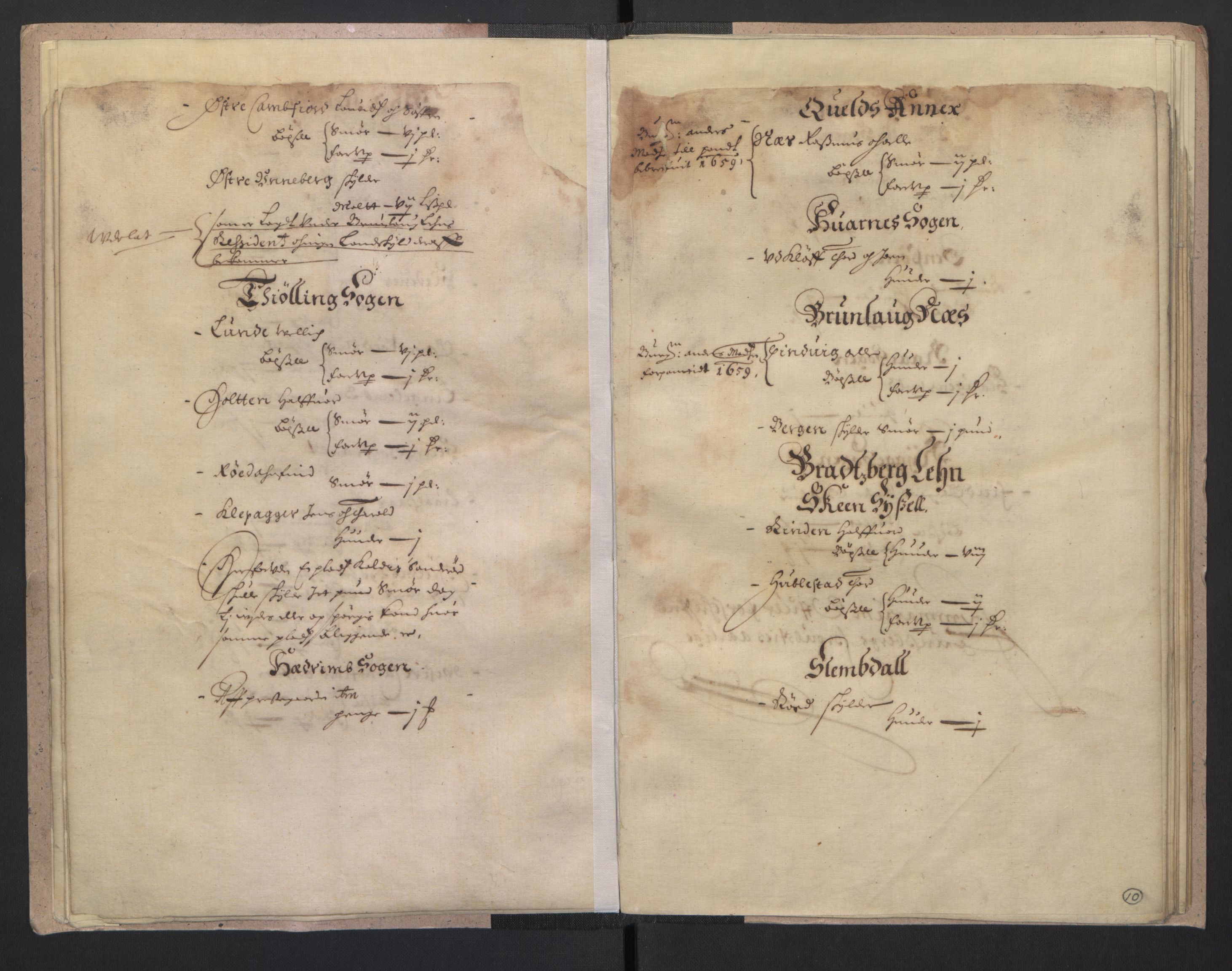 Rentekammeret inntil 1814, Realistisk ordnet avdeling, RA/EA-4070/L/L0014/0003: Tønsberg lagdømme. Tønsberg len: / Tønsberg prostis jordebok, 1661, p. 9b-10a