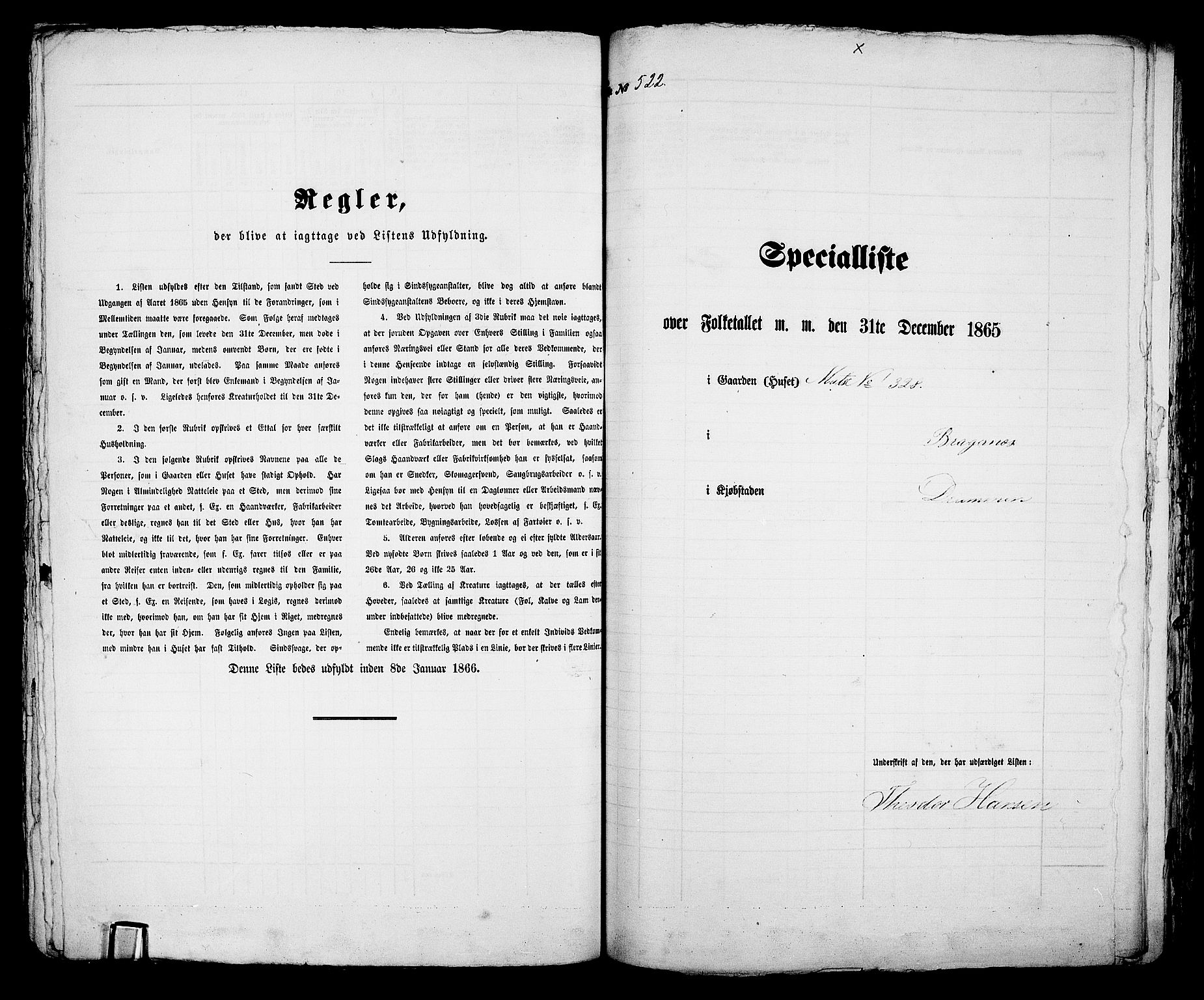 RA, 1865 census for Bragernes in Drammen, 1865, p. 1087