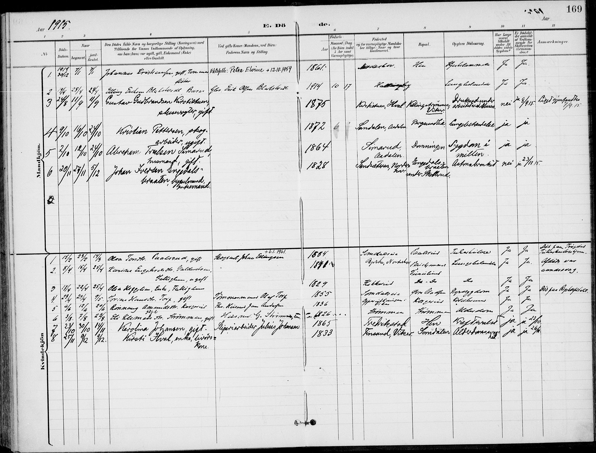 Ådal kirkebøker, SAKO/A-248/F/Fb/L0002: Parish register (official) no. II 2, 1898-1917, p. 169