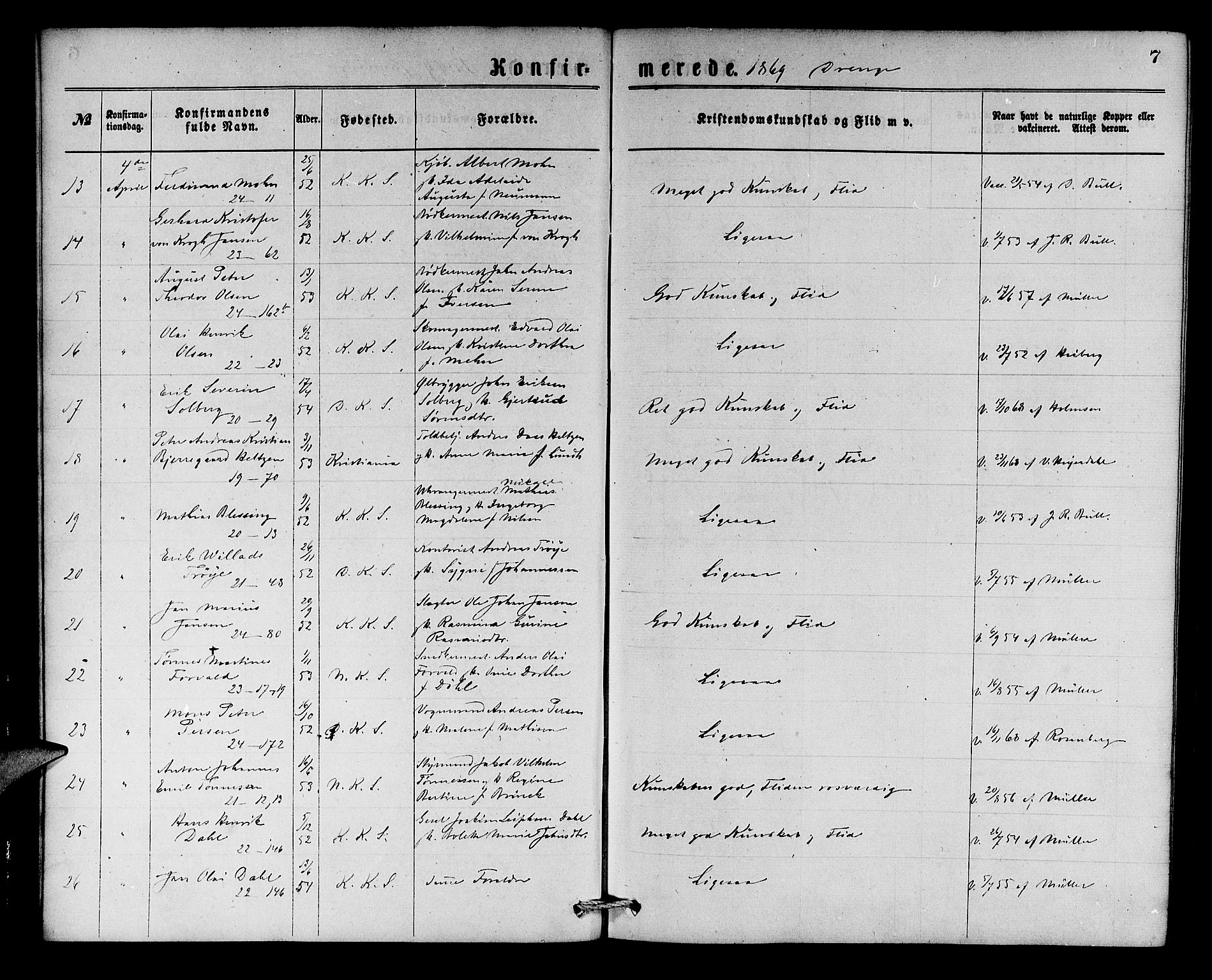 Korskirken sokneprestembete, SAB/A-76101/H/Hab: Parish register (copy) no. C 2, 1869-1879, p. 7