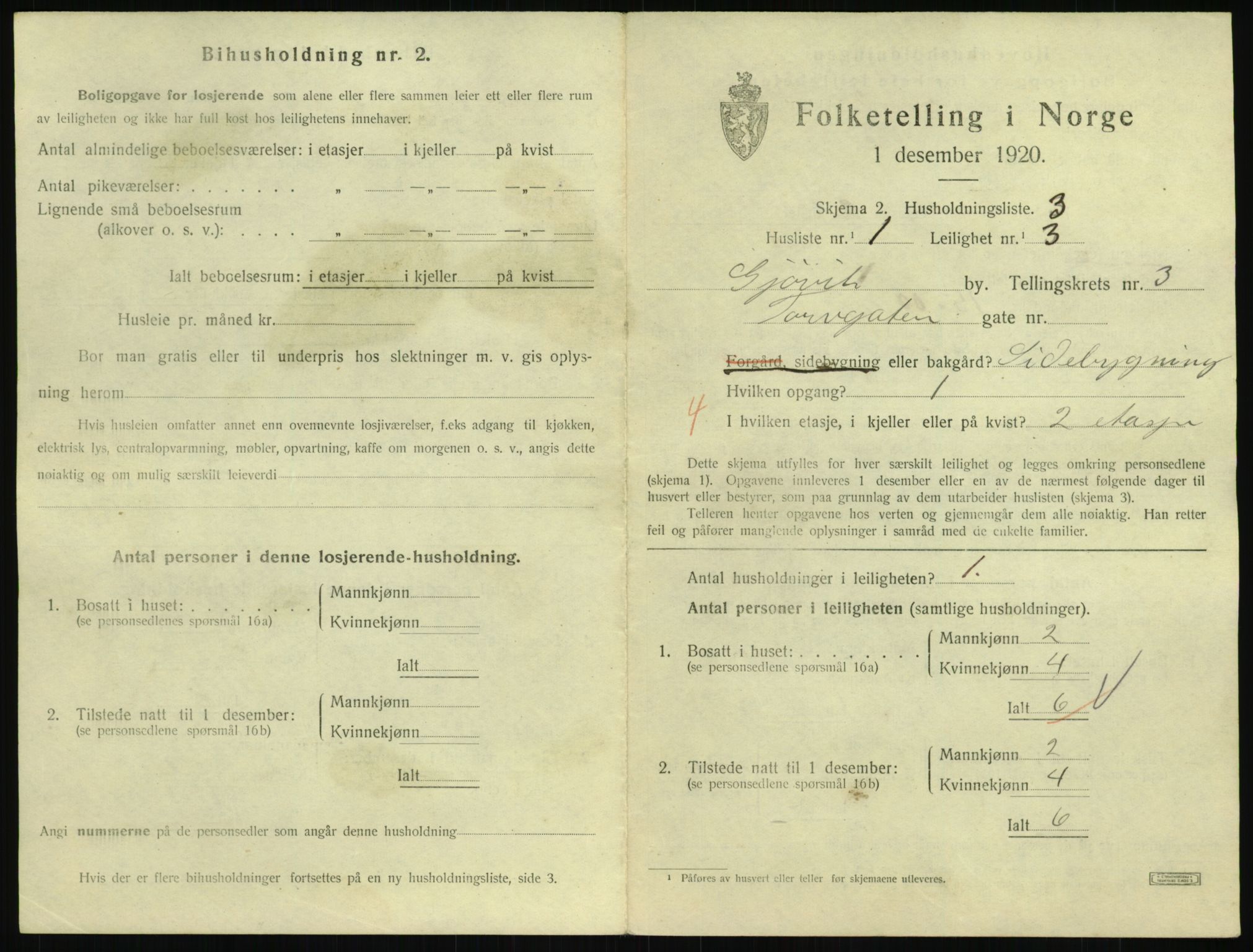 SAH, 1920 census for Gjøvik, 1920, p. 1336