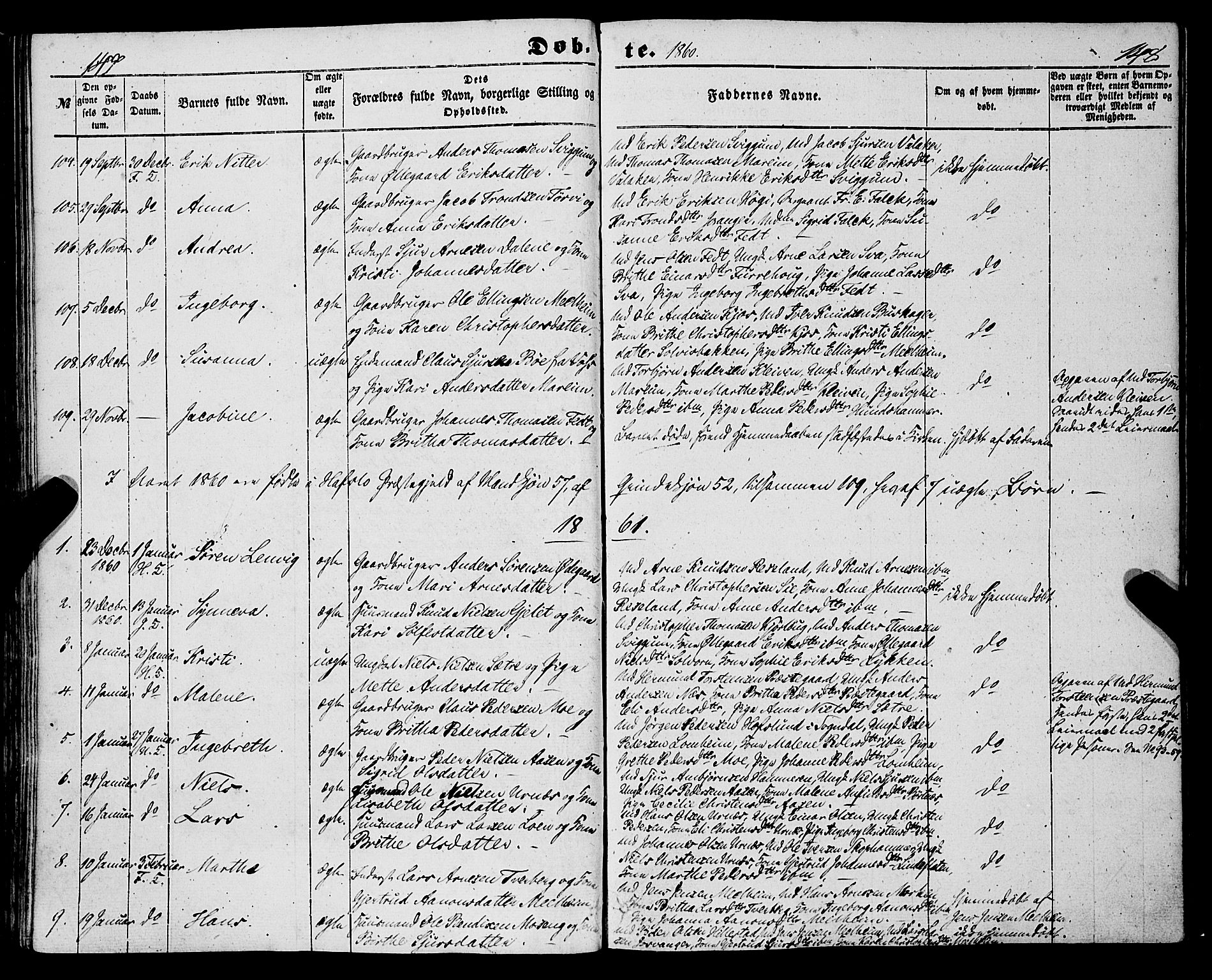 Hafslo sokneprestembete, AV/SAB-A-80301/H/Haa/Haaa/L0009: Parish register (official) no. A 9, 1852-1873, p. 147-148