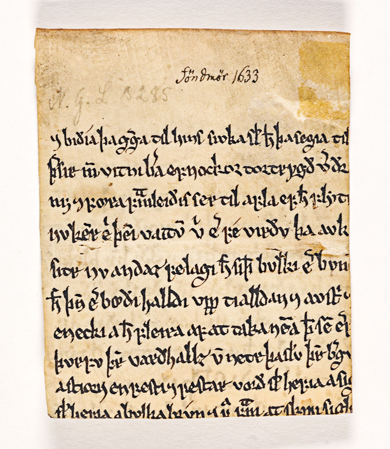 Riksarkivets diplomsamling, RA/EA-5965/F26/L0002: Norrøne membranfragmenter bestand 2-9 (10), 1100-1536, p. 290