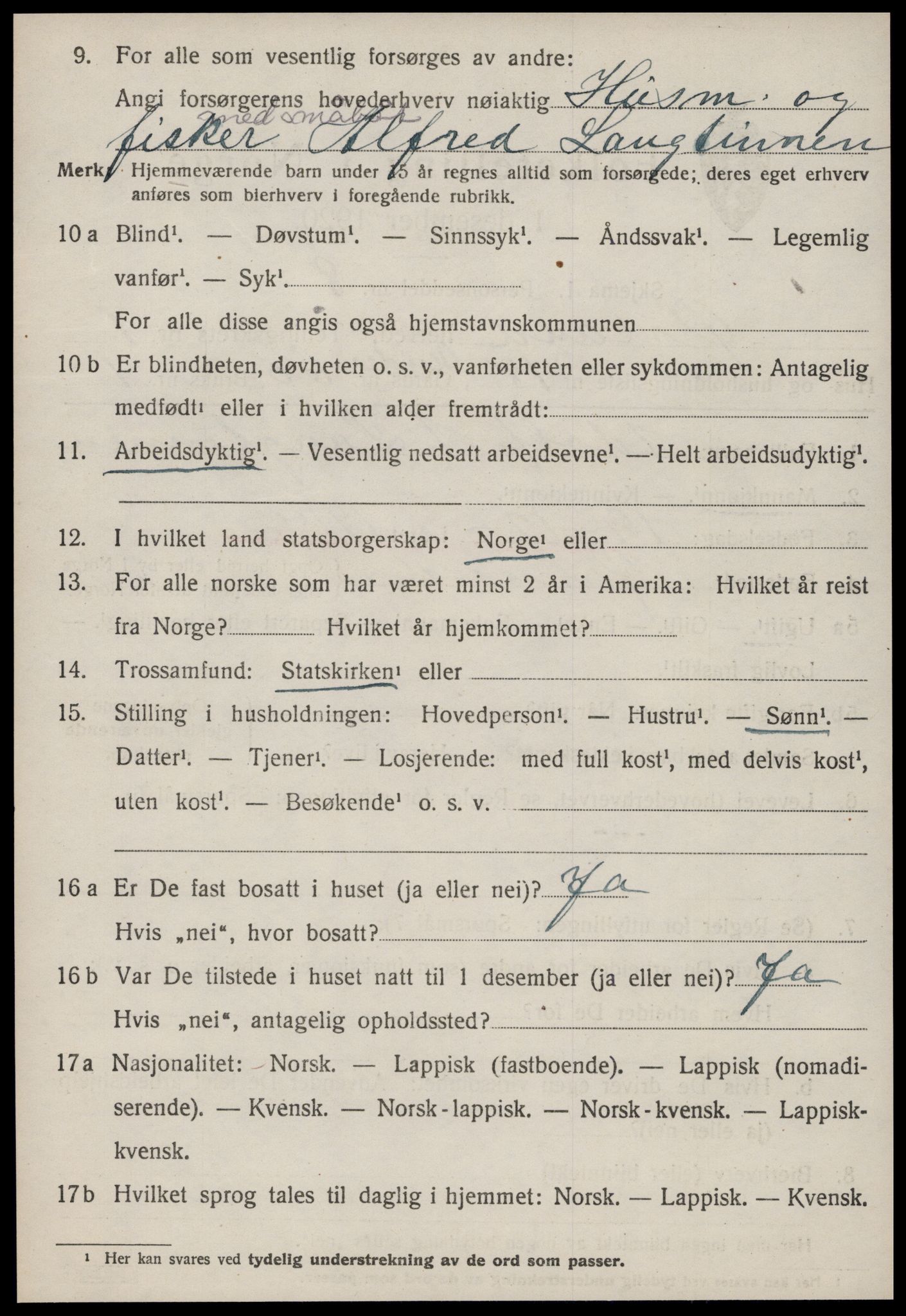 SAT, 1920 census for Ørland, 1920, p. 1608