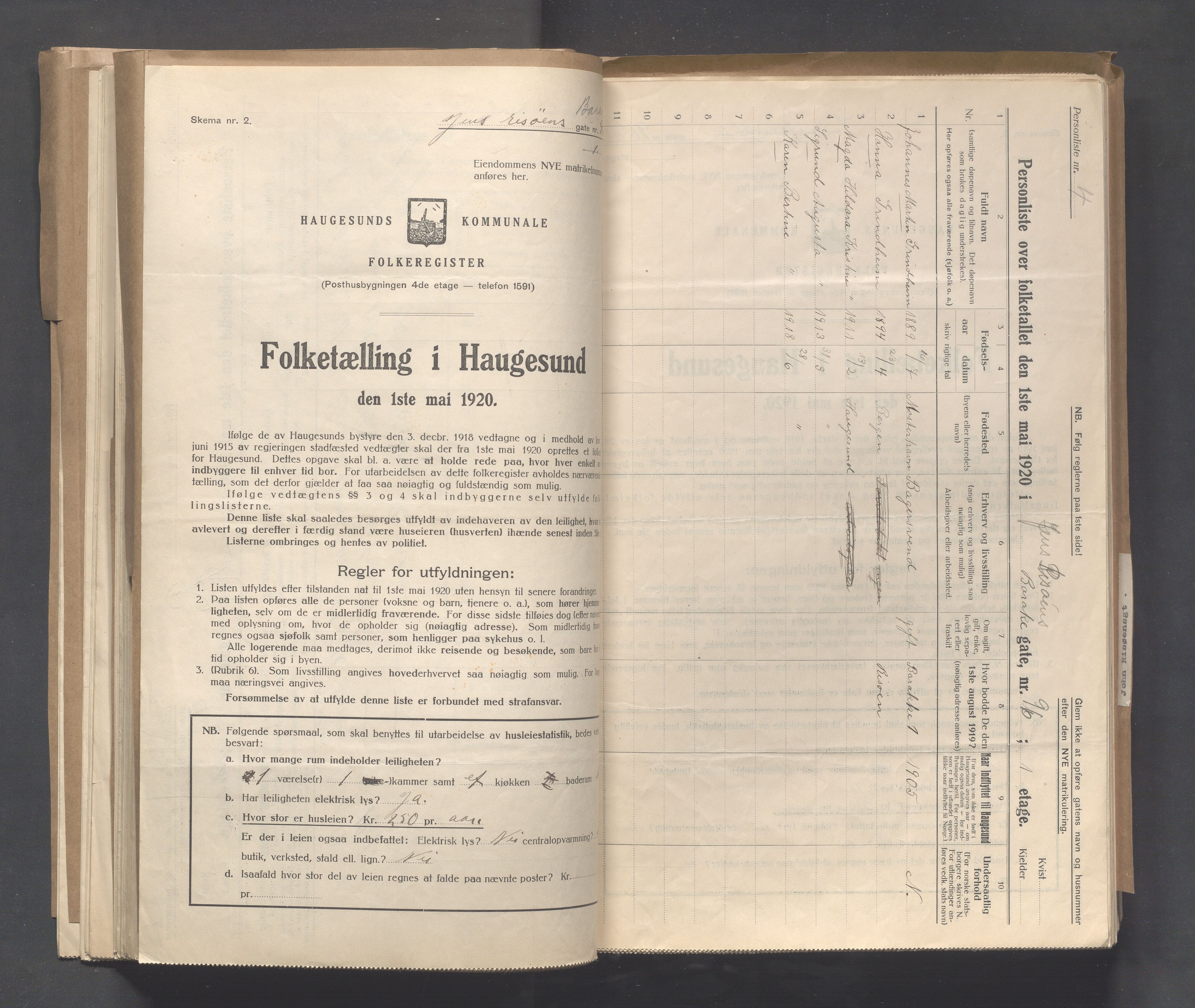 IKAR, Local census 1.5.1920 for Haugesund, 1920, p. 6425