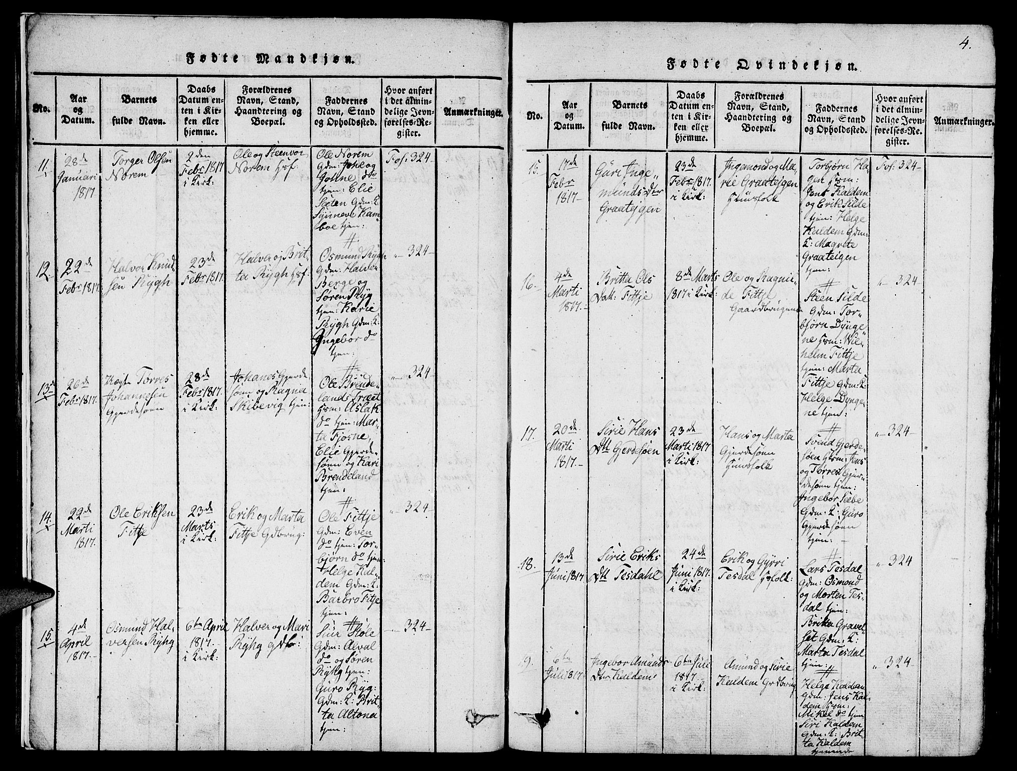 Etne sokneprestembete, SAB/A-75001/H/Haa: Parish register (official) no. A 6, 1815-1831, p. 4