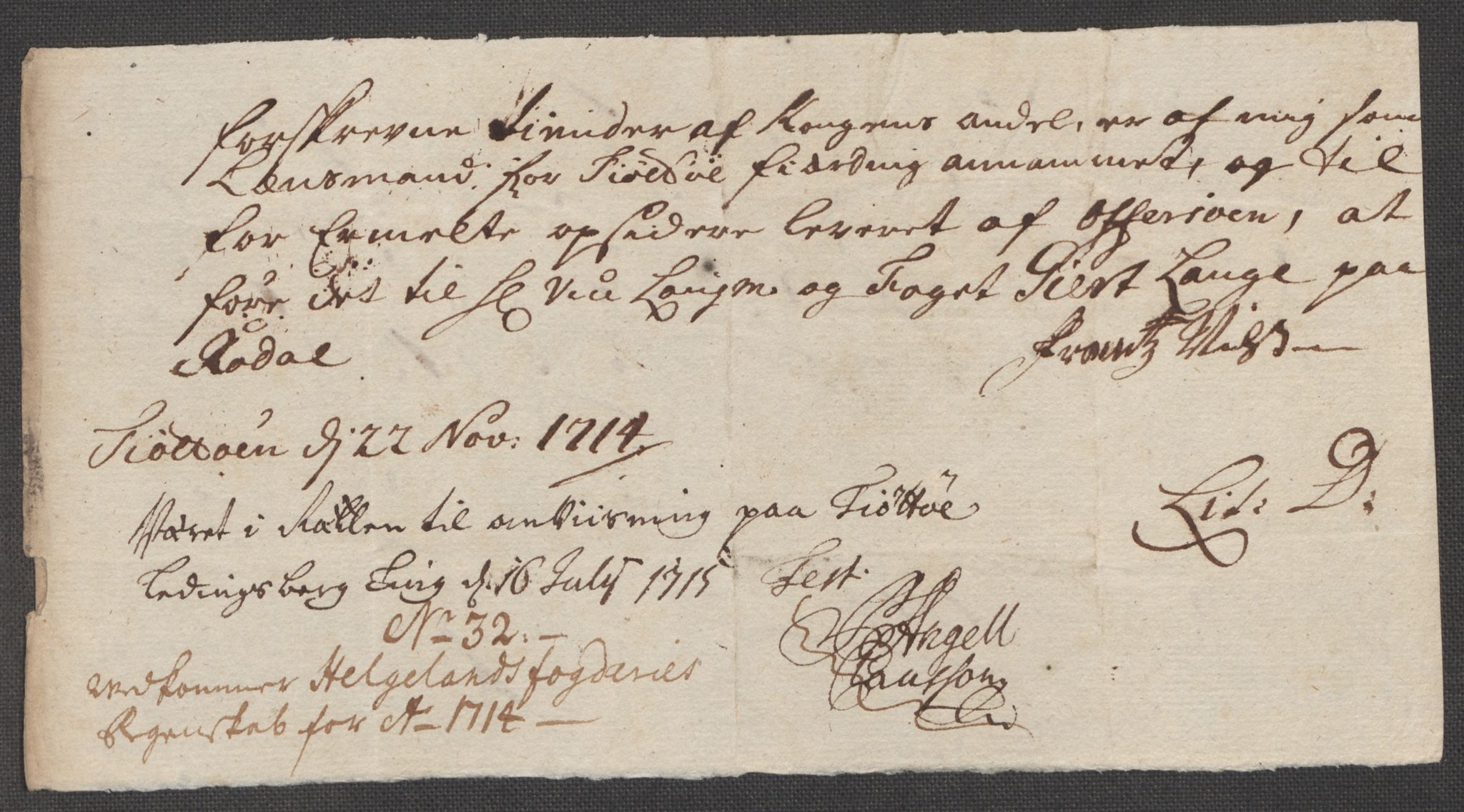 Rentekammeret inntil 1814, Reviderte regnskaper, Fogderegnskap, AV/RA-EA-4092/R65/L4513: Fogderegnskap Helgeland, 1714-1715, p. 191