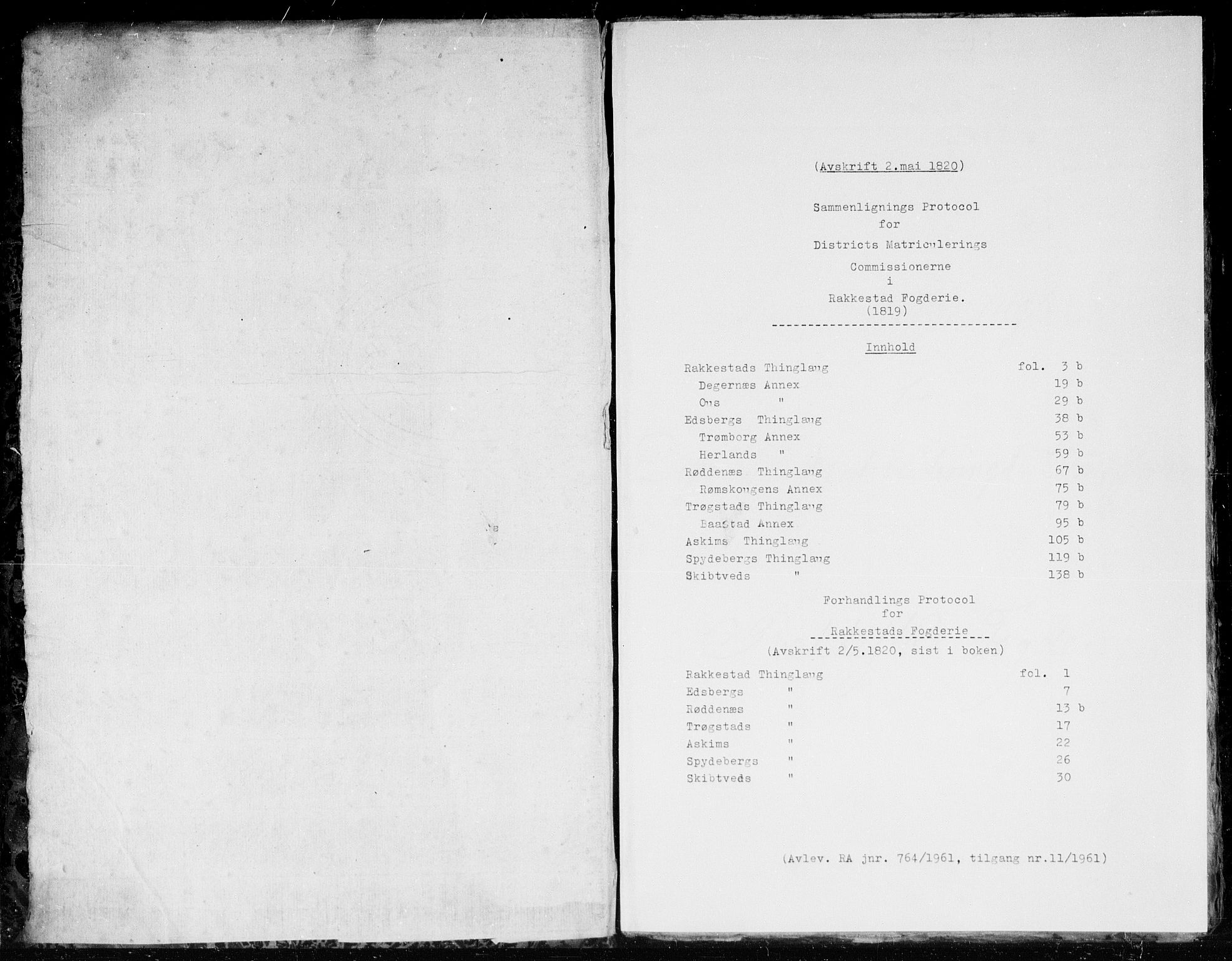 Hovedmatrikkelkommisjonen, AV/RA-S-1529, 1819