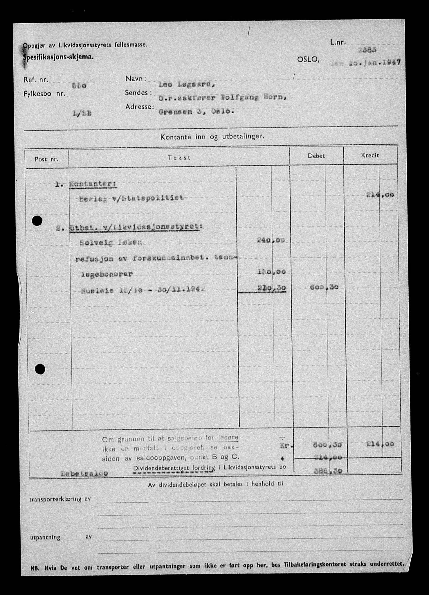 Justisdepartementet, Tilbakeføringskontoret for inndratte formuer, AV/RA-S-1564/H/Hc/Hcc/L0960: --, 1945-1947, p. 548