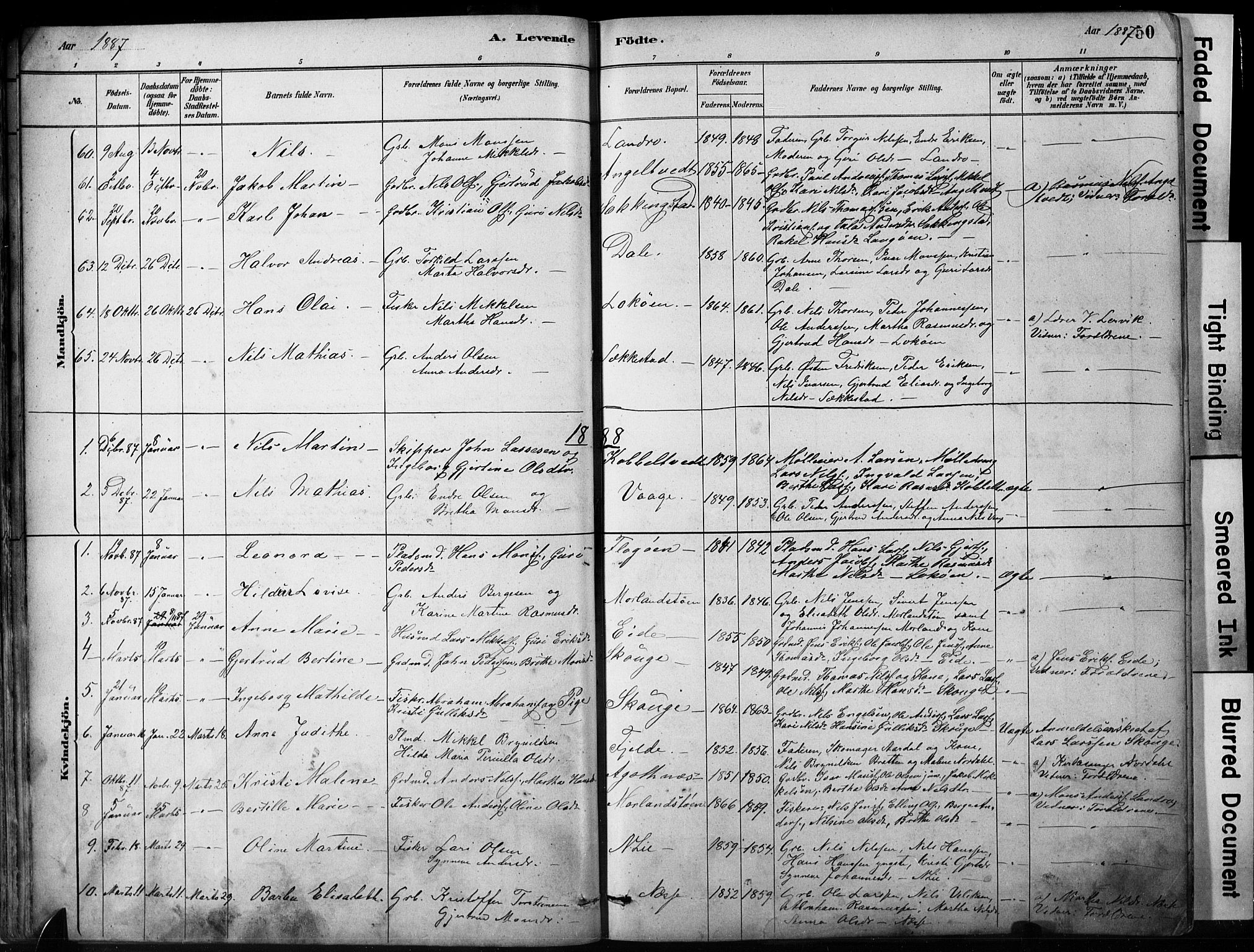 Fjell sokneprestembete, SAB/A-75301/H/Hab: Parish register (copy) no. A 4, 1880-1899, p. 50