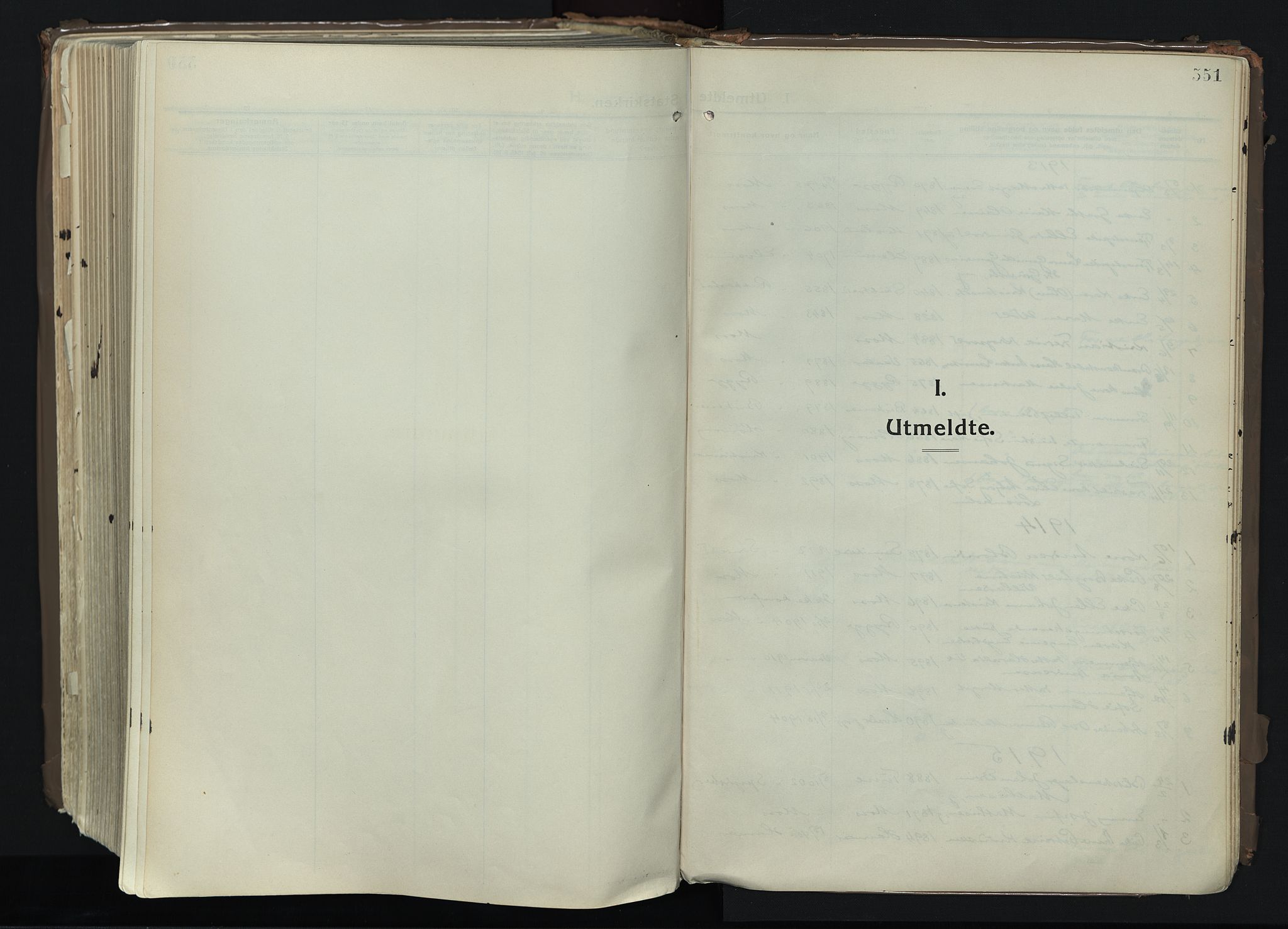 Moss prestekontor Kirkebøker, AV/SAO-A-2003/F/Fb/L0005: Parish register (official) no. II 5, 1913-1923, p. 551