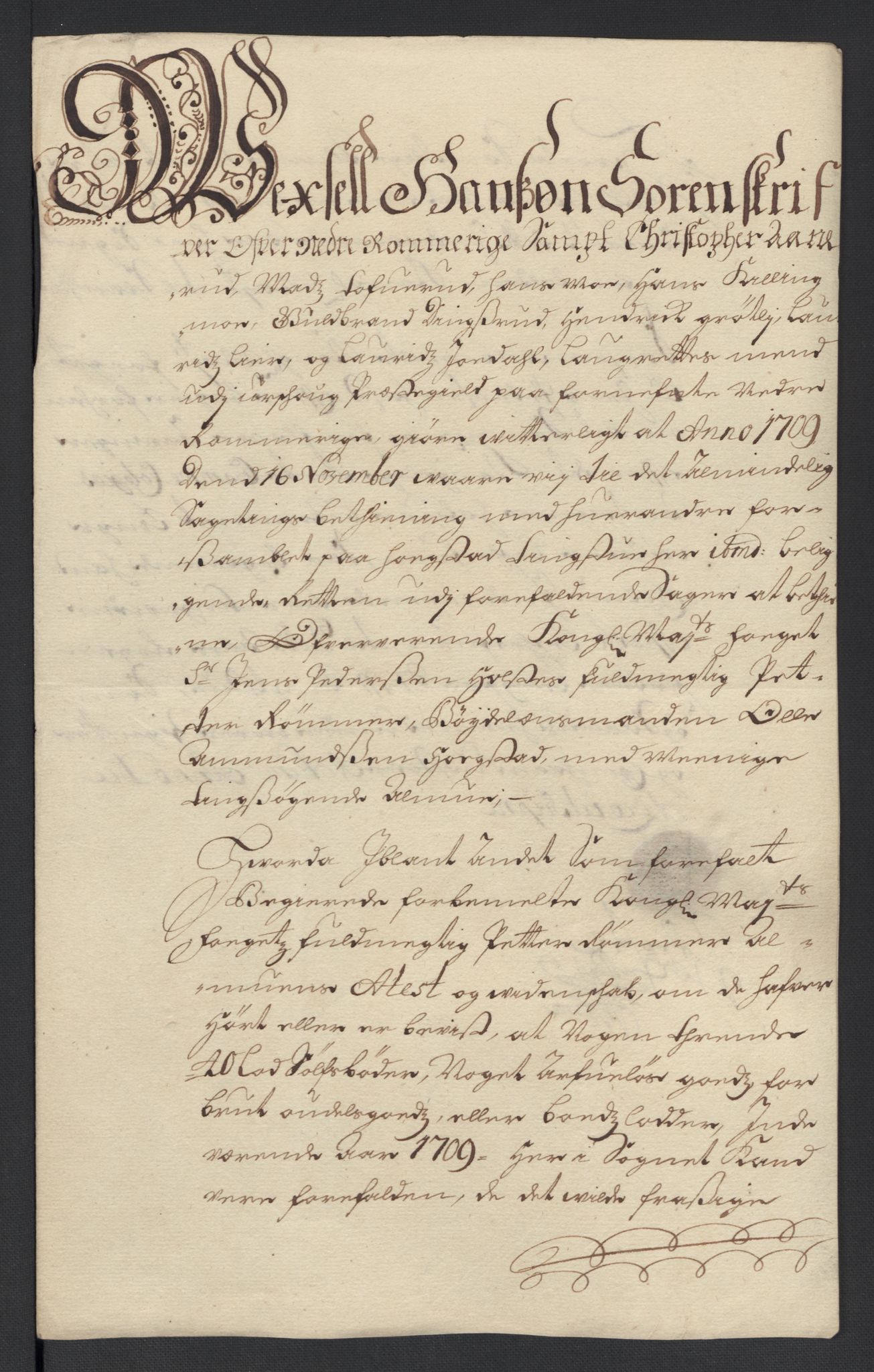 Rentekammeret inntil 1814, Reviderte regnskaper, Fogderegnskap, AV/RA-EA-4092/R11/L0591: Fogderegnskap Nedre Romerike, 1708-1709, p. 195