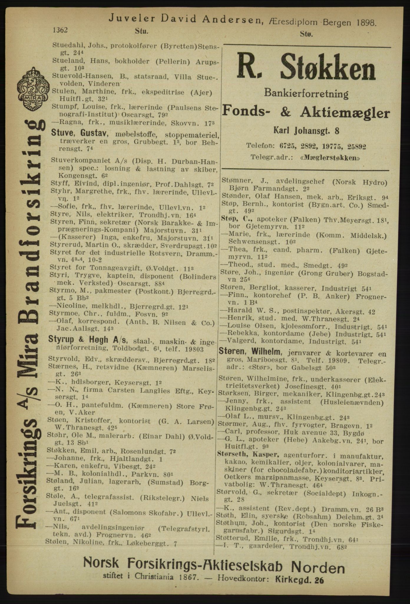 Kristiania/Oslo adressebok, PUBL/-, 1918, p. 1387