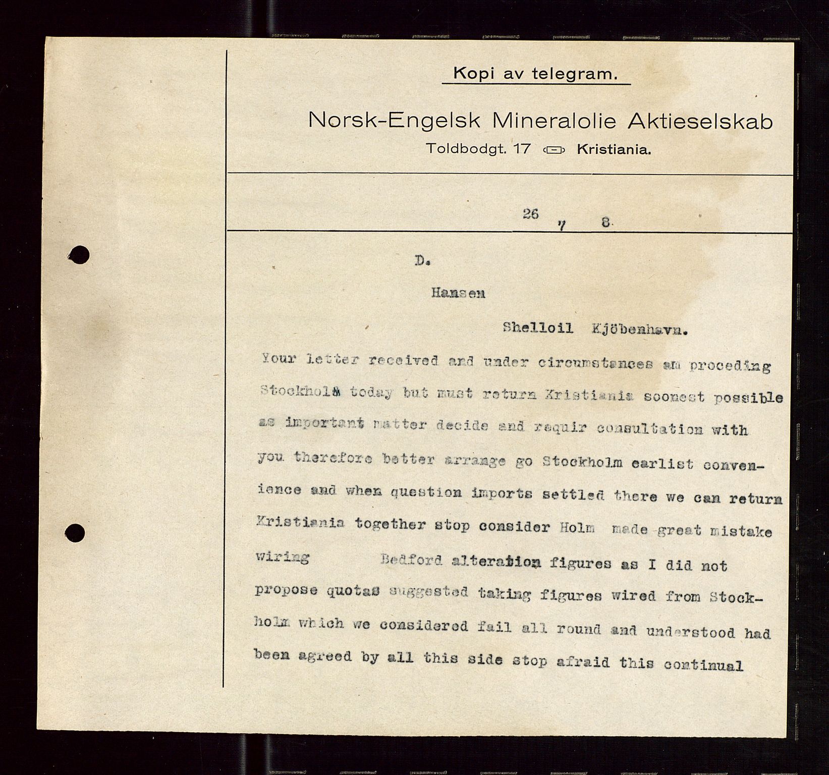 Pa 1521 - A/S Norske Shell, AV/SAST-A-101915/E/Ea/Eaa/L0005: Sjefskorrespondanse, 1918, p. 371