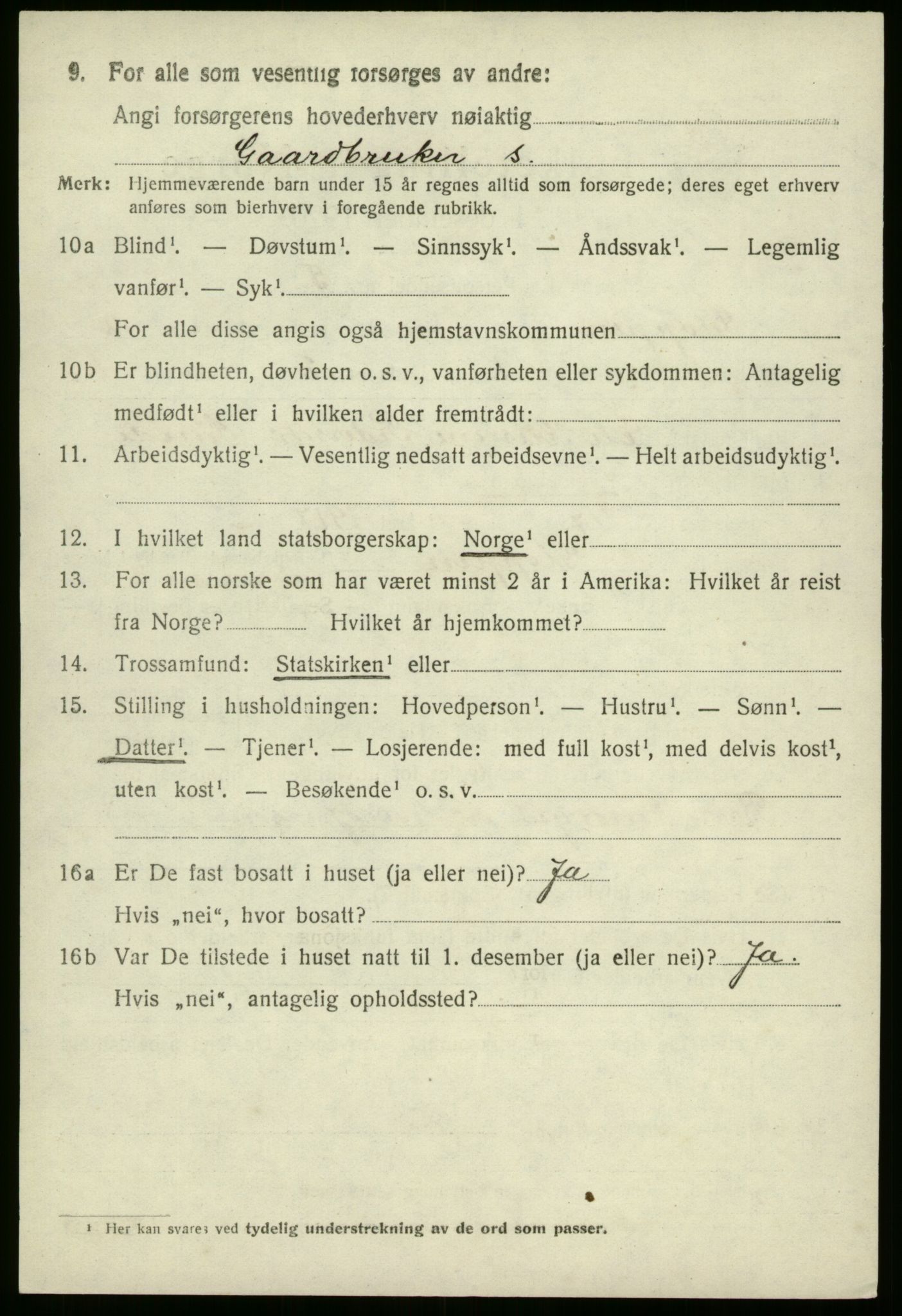 SAB, 1920 census for Gloppen, 1920, p. 1241