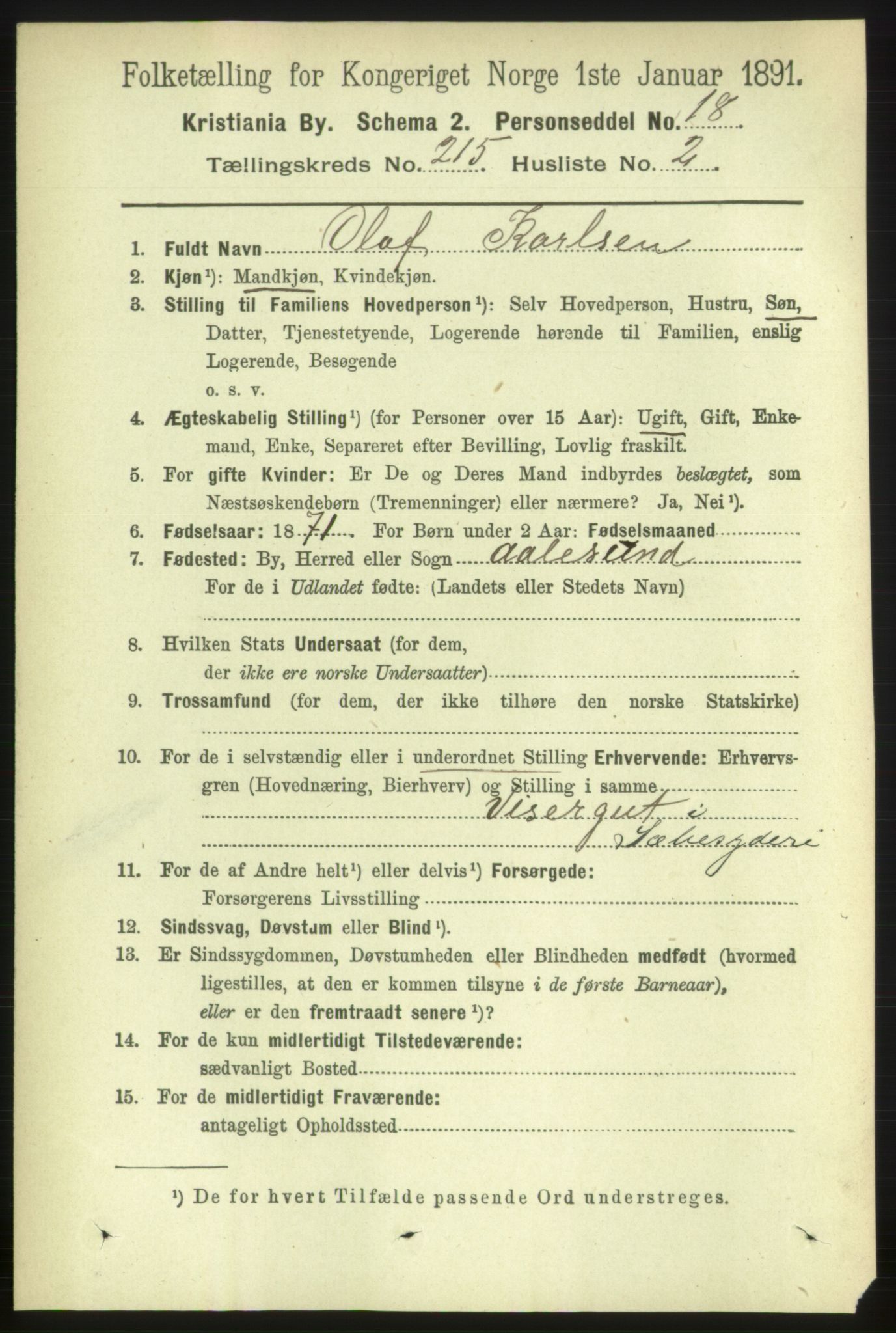 RA, 1891 census for 0301 Kristiania, 1891, p. 127788