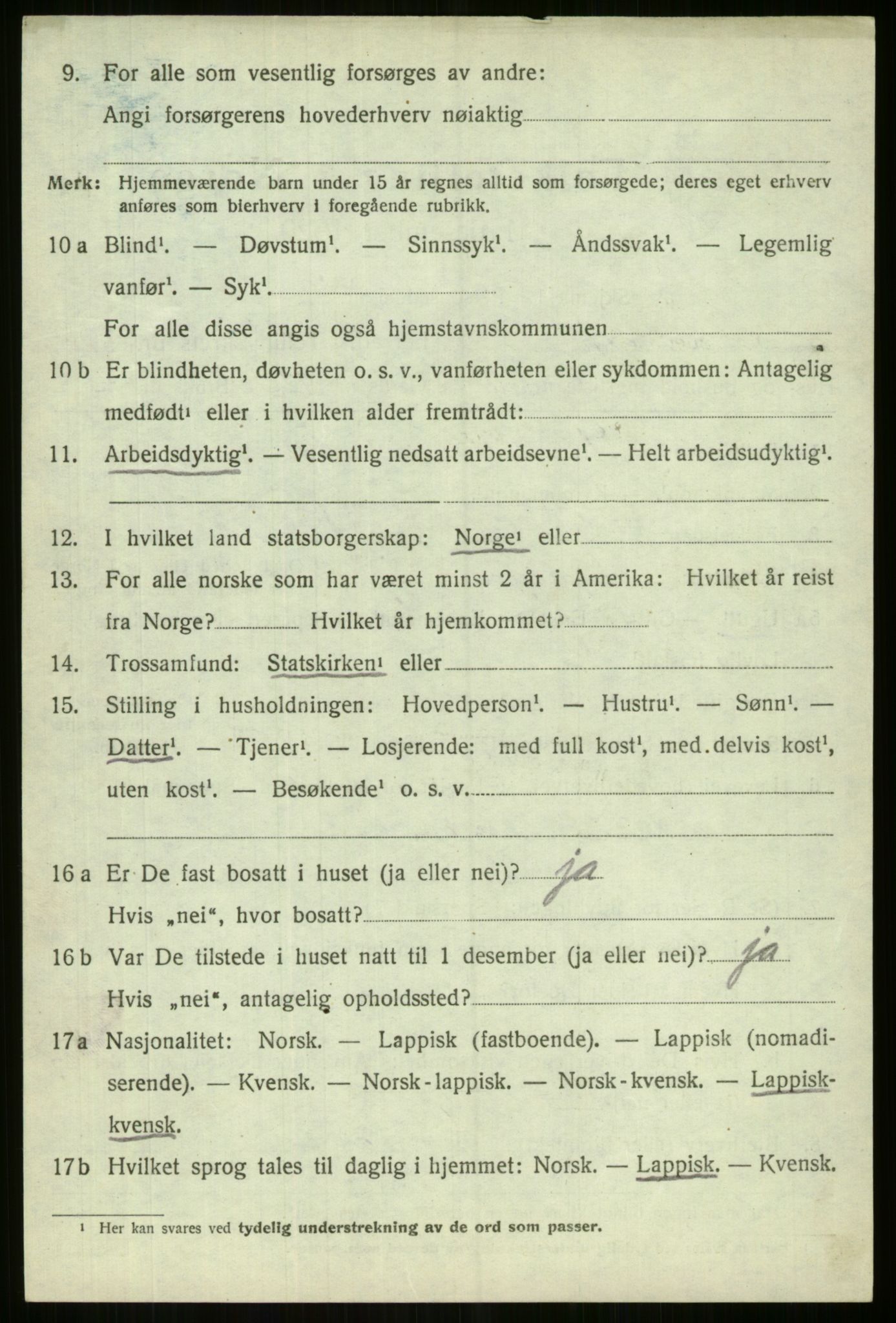 SATØ, 1920 census for Lyngen, 1920, p. 3544