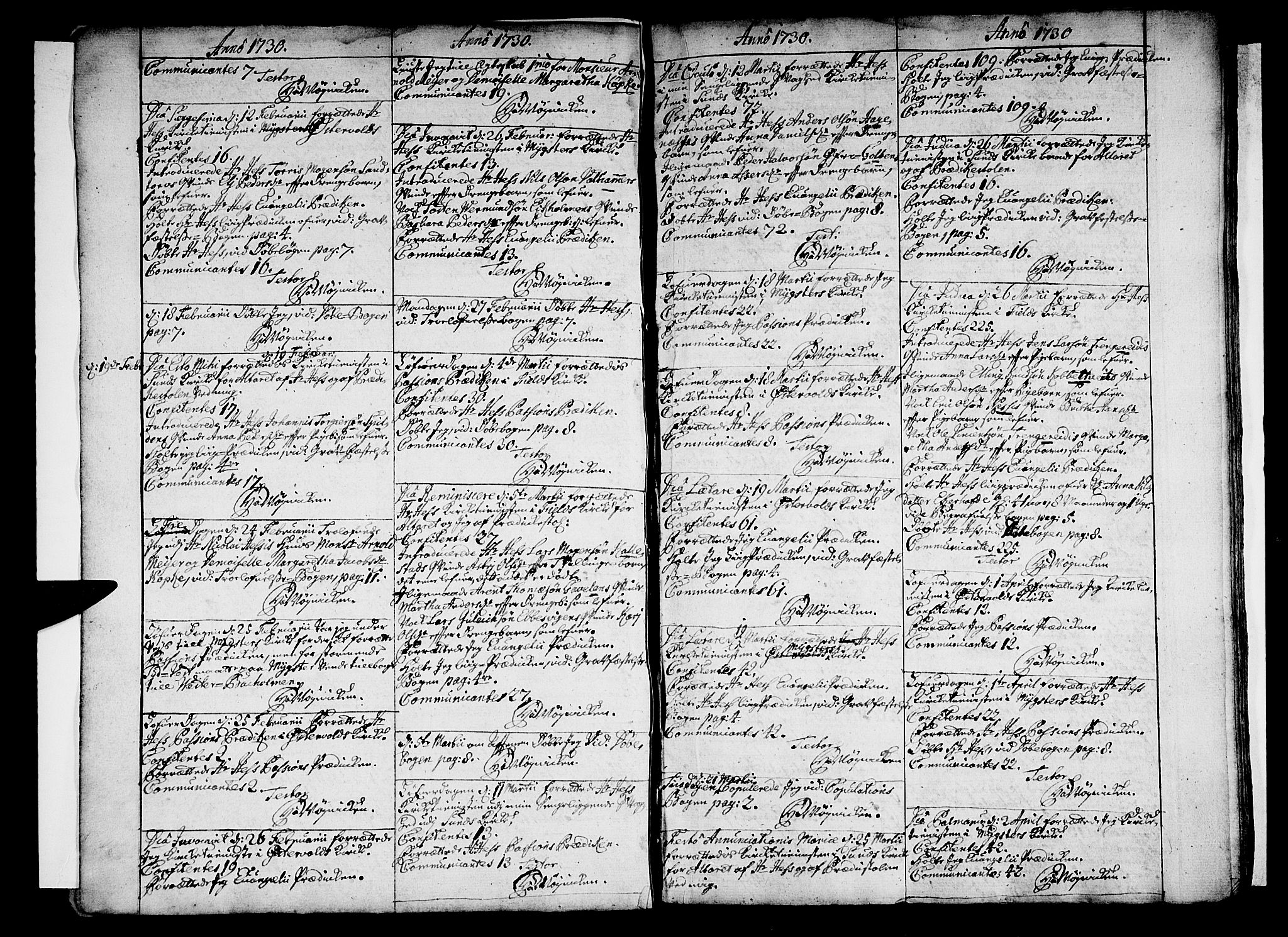 Sund sokneprestembete, AV/SAB-A-99930: Parish register (official) no. A 1, 1729-1740