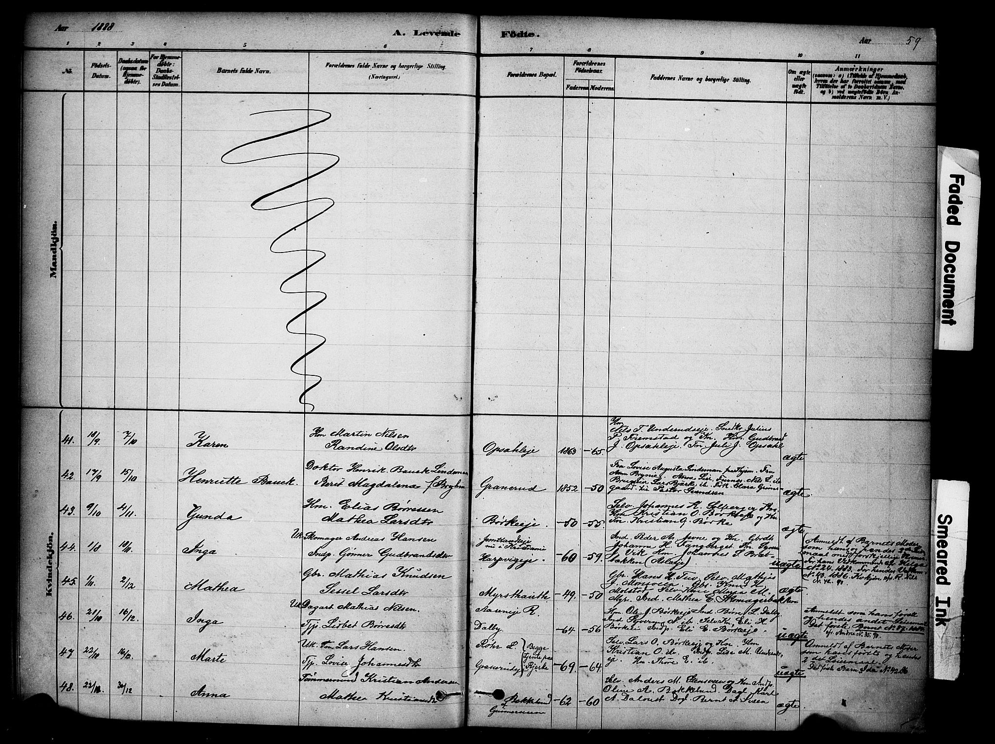 Ringsaker prestekontor, AV/SAH-PREST-014/K/Ka/L0014: Parish register (official) no. 14, 1879-1890, p. 59