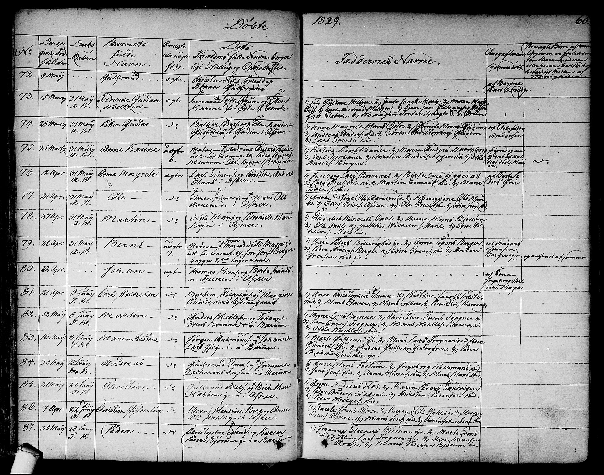 Asker prestekontor Kirkebøker, SAO/A-10256a/F/Fa/L0007: Parish register (official) no. I 7, 1825-1864, p. 60