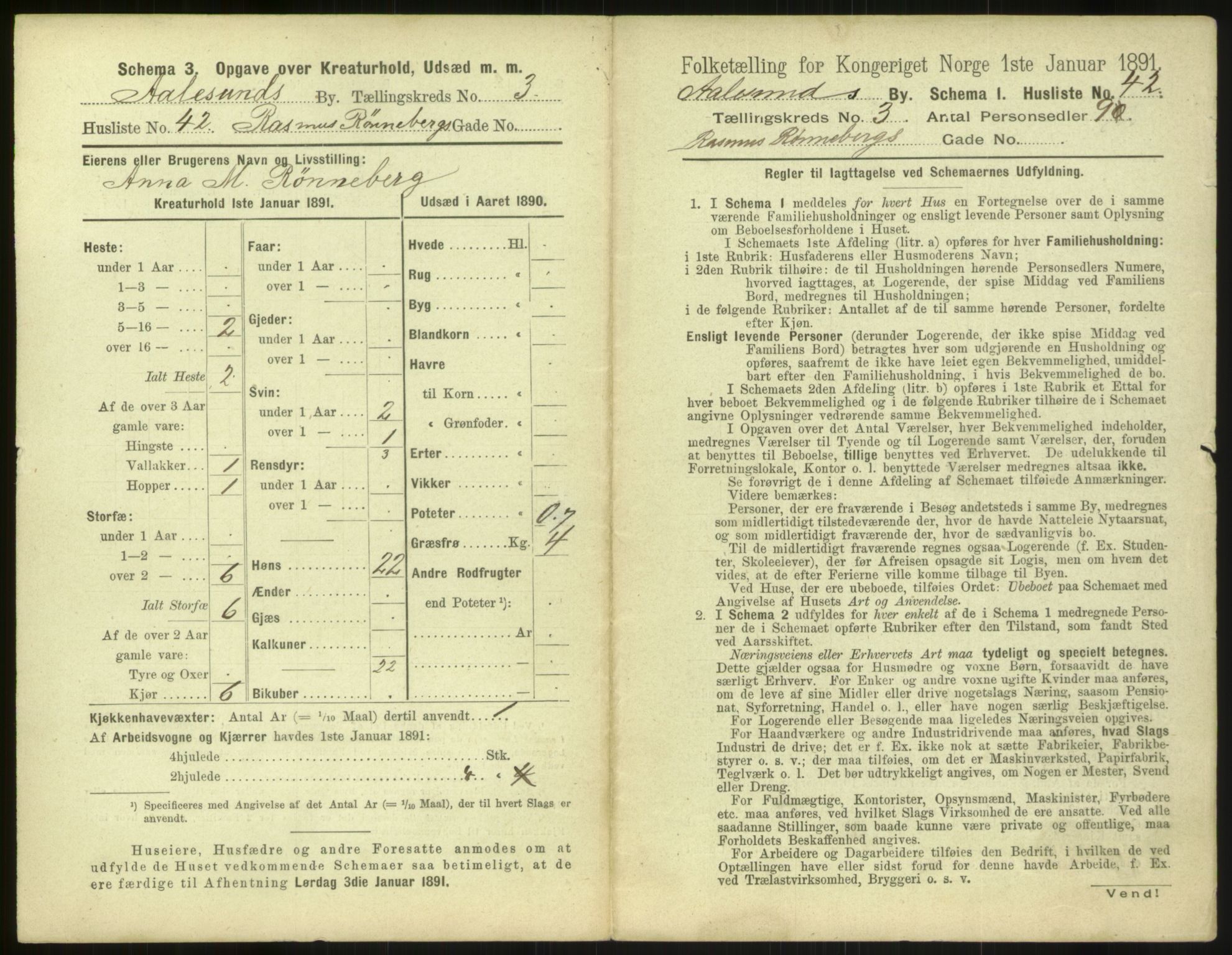 RA, 1891 census for 1501 Ålesund, 1891, p. 290