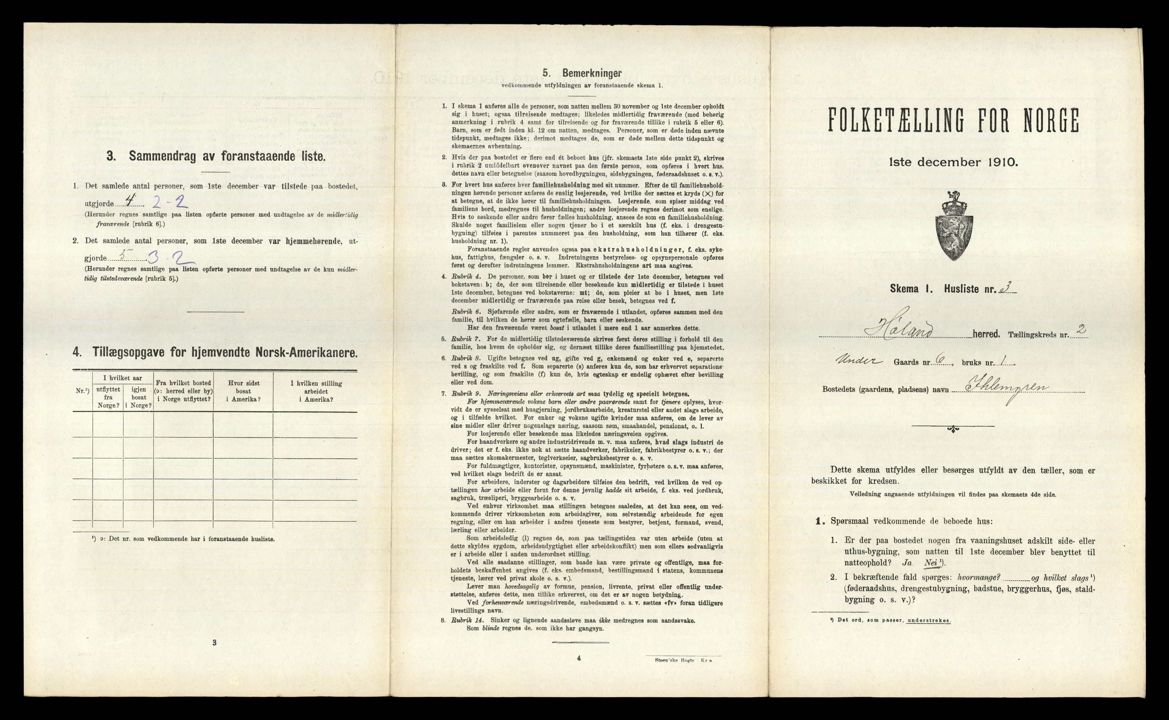 RA, 1910 census for Høland, 1910, p. 331