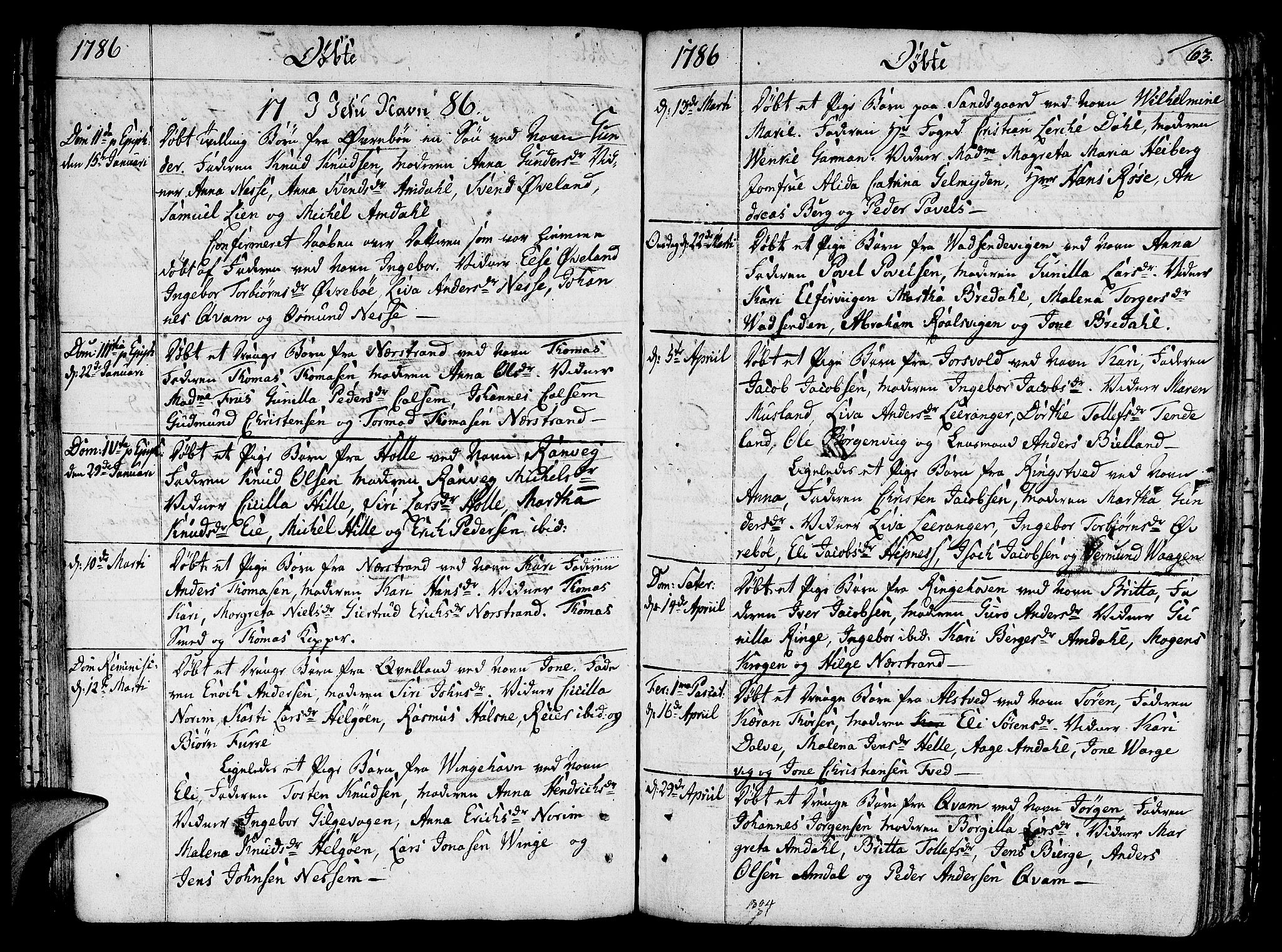 Nedstrand sokneprestkontor, AV/SAST-A-101841/01/IV: Parish register (official) no. A 4, 1779-1795, p. 63