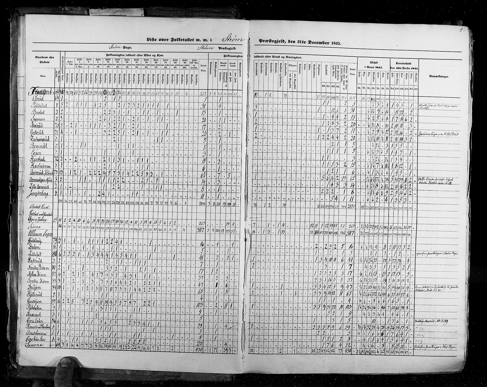 RA, Census 1845, vol. 3: Hedemarken amt og Kristians amt, 1845, p. 5