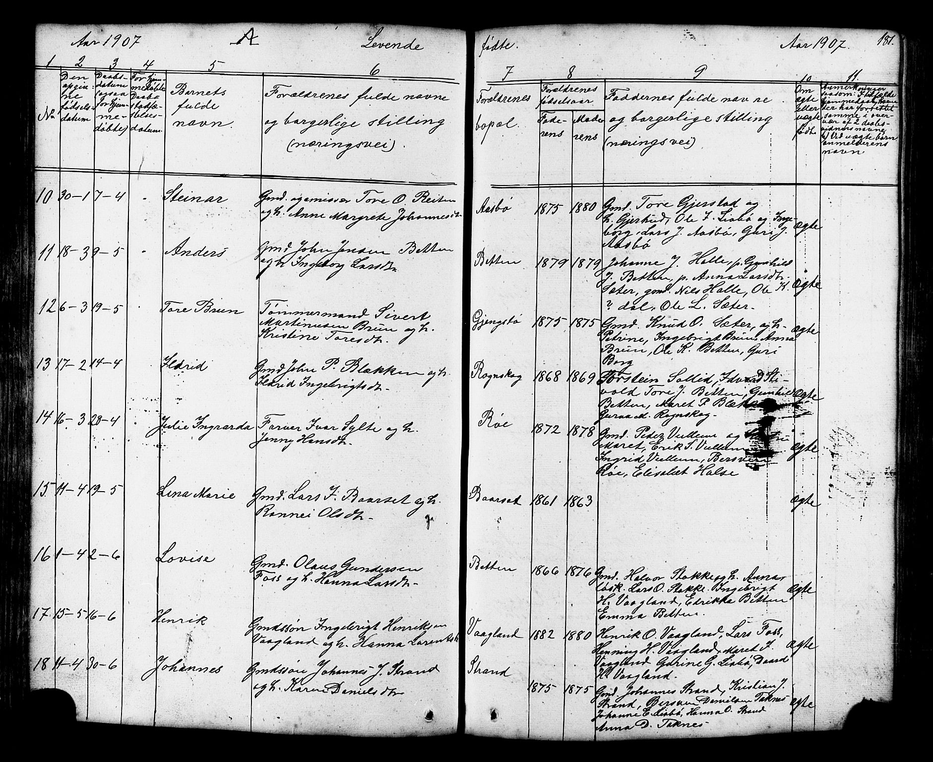 Ministerialprotokoller, klokkerbøker og fødselsregistre - Møre og Romsdal, AV/SAT-A-1454/576/L0890: Parish register (copy) no. 576C01, 1837-1908, p. 181