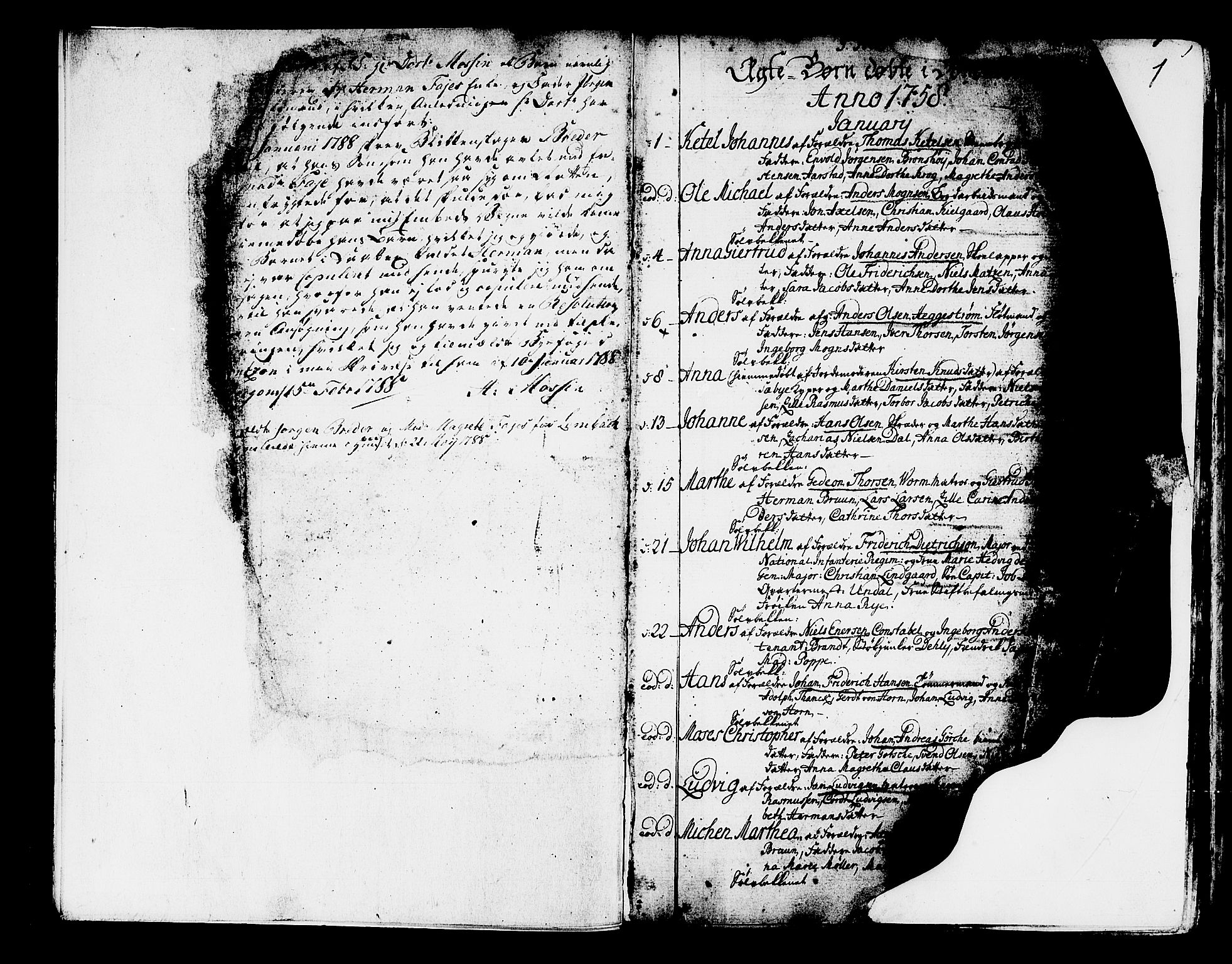 Domkirken sokneprestembete, SAB/A-74801/H/Haa/L0003: Parish register (official) no. A 3, 1758-1789, p. 0-1