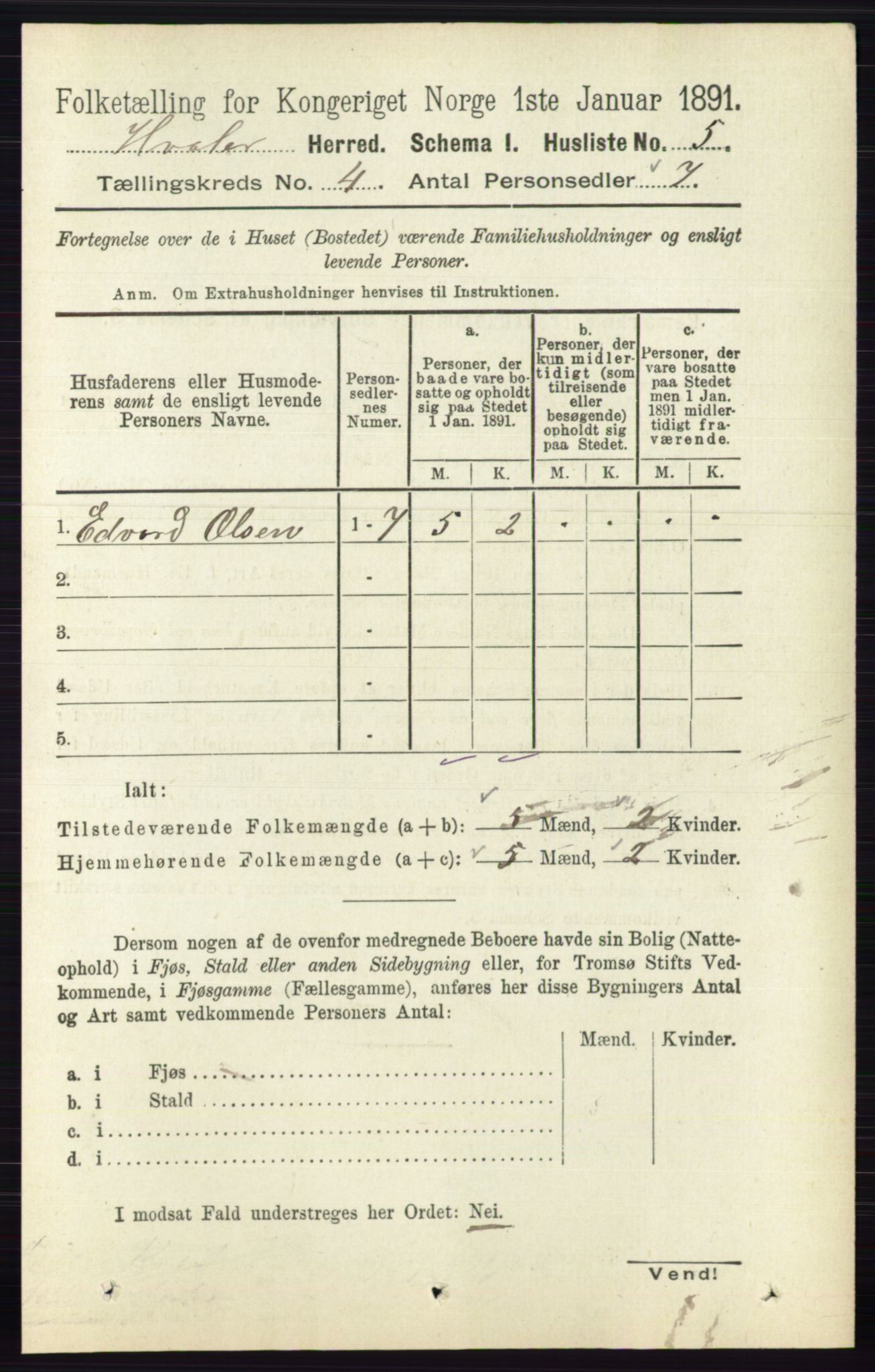 RA, 1891 census for 0111 Hvaler, 1891, p. 2564