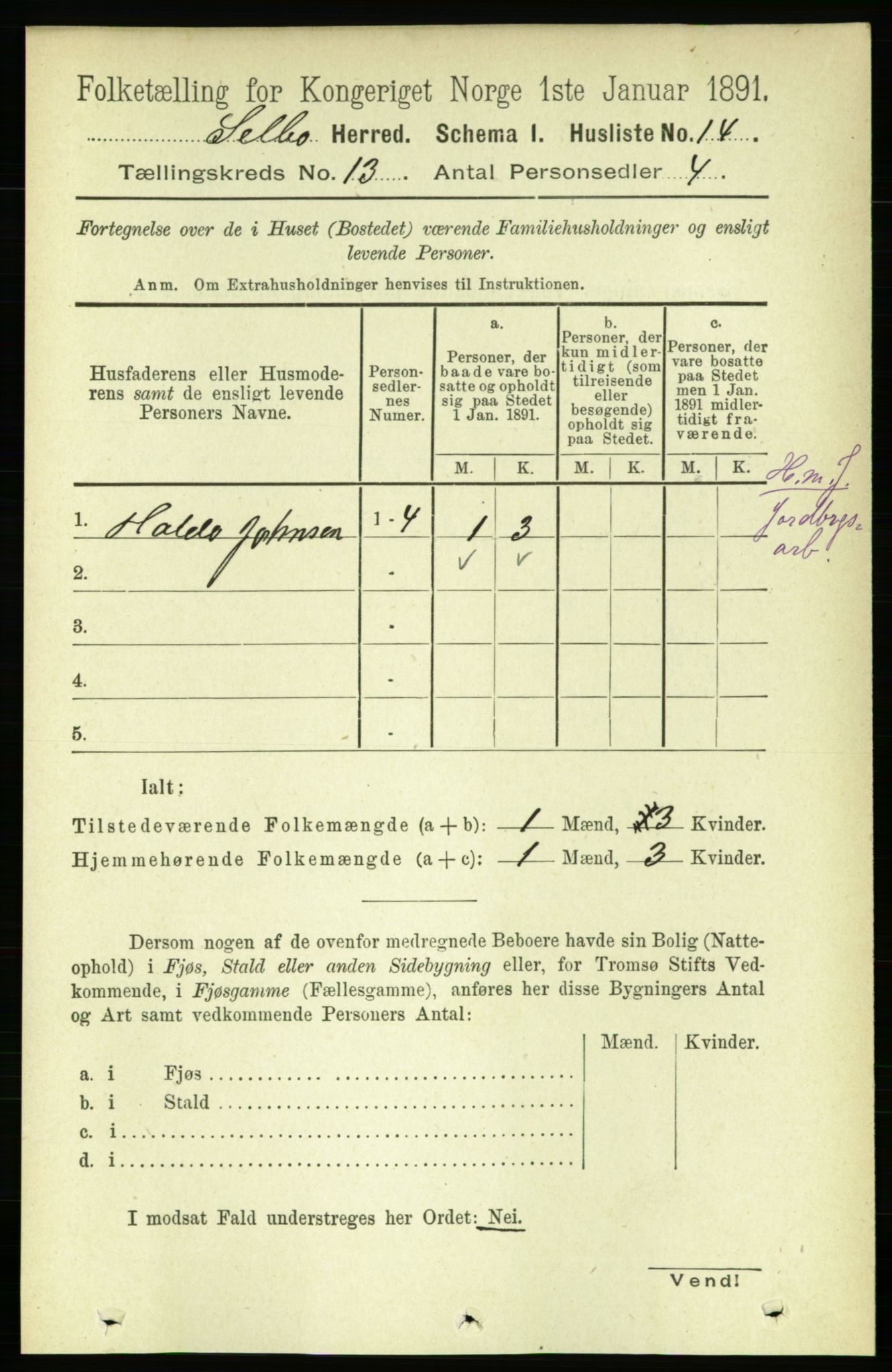 RA, 1891 census for 1664 Selbu, 1891, p. 4550