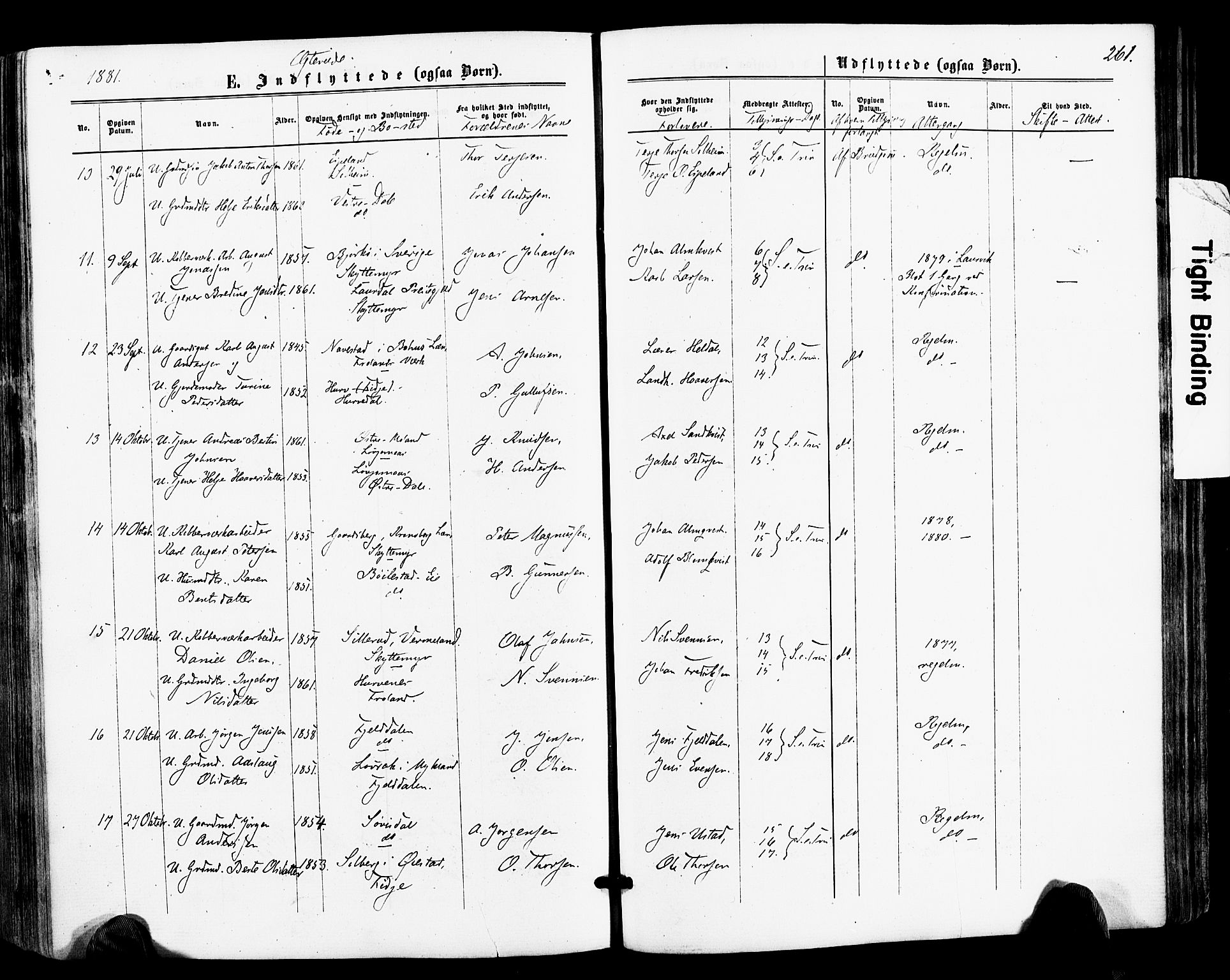 Froland sokneprestkontor, SAK/1111-0013/F/Fa/L0003: Parish register (official) no. A 3, 1864-1881, p. 261