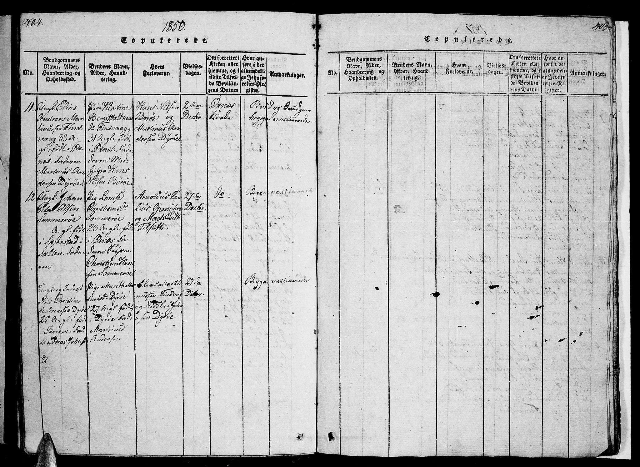 Ministerialprotokoller, klokkerbøker og fødselsregistre - Nordland, AV/SAT-A-1459/893/L1346: Parish register (copy) no. 893C01, 1820-1858, p. 404-405