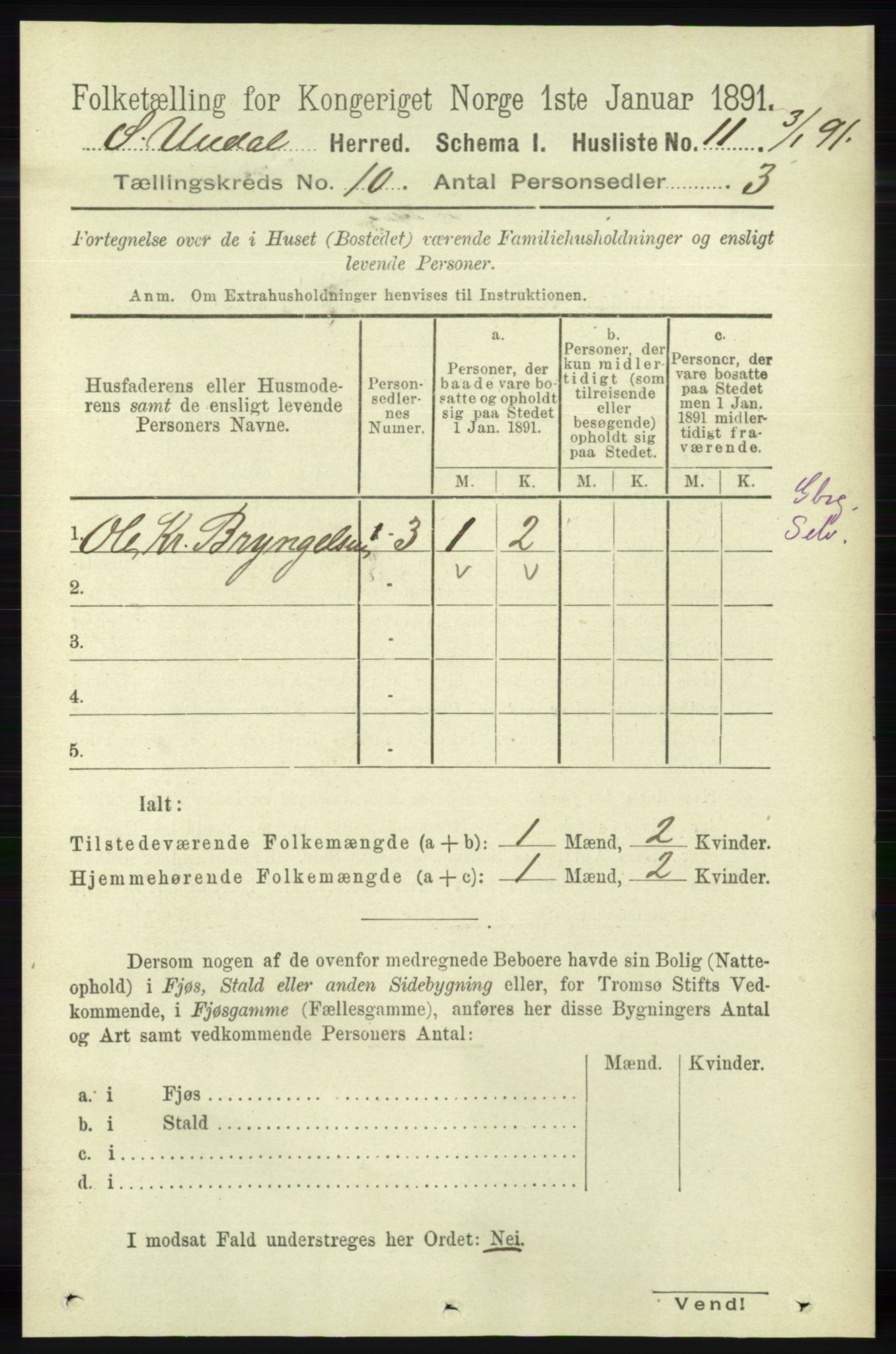 RA, 1891 census for 1029 Sør-Audnedal, 1891, p. 4293