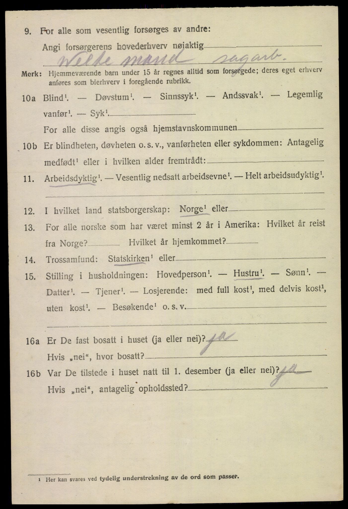 SAK, 1920 census for Fjære, 1920, p. 10386