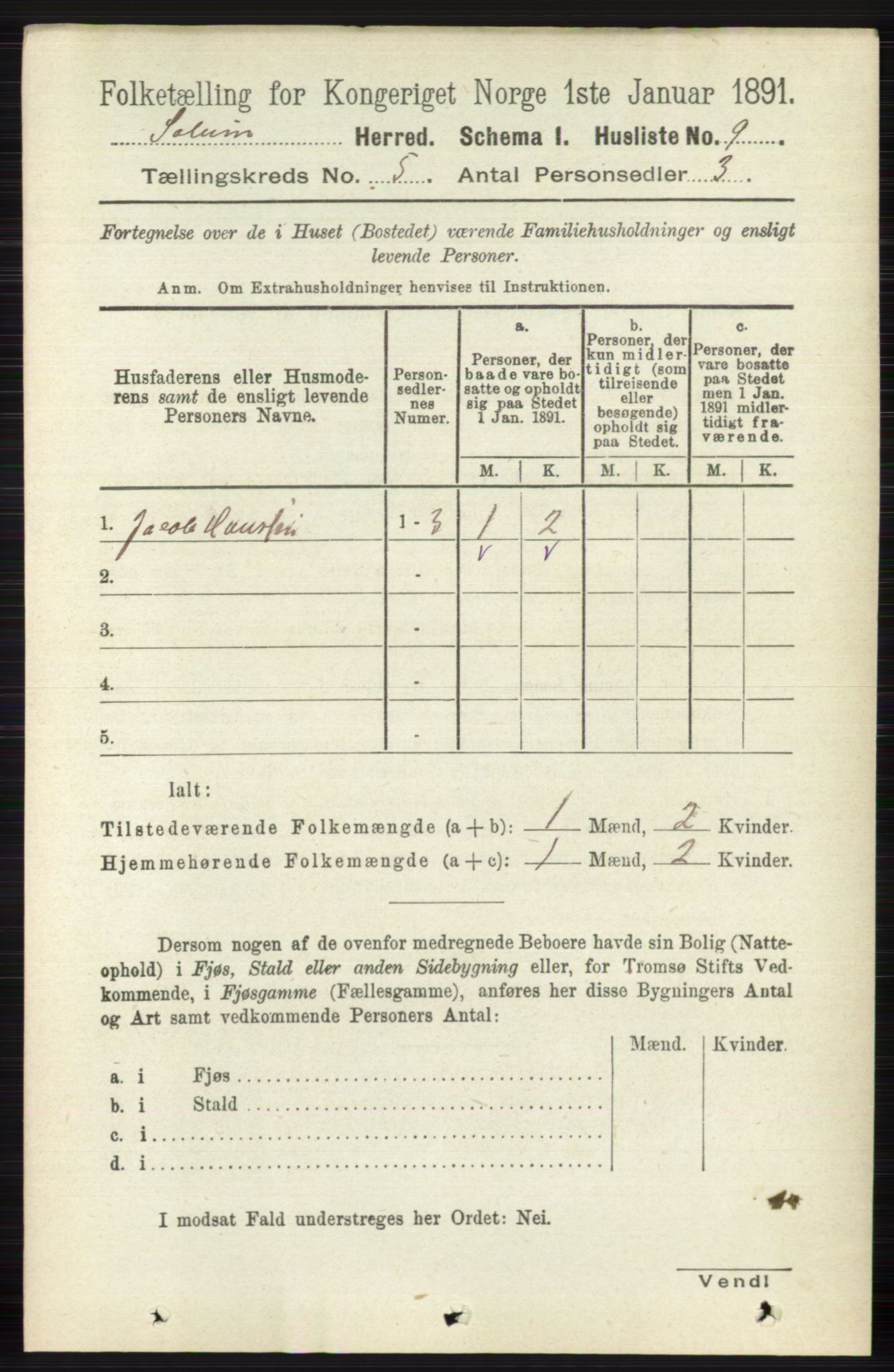 RA, 1891 census for 0818 Solum, 1891, p. 806