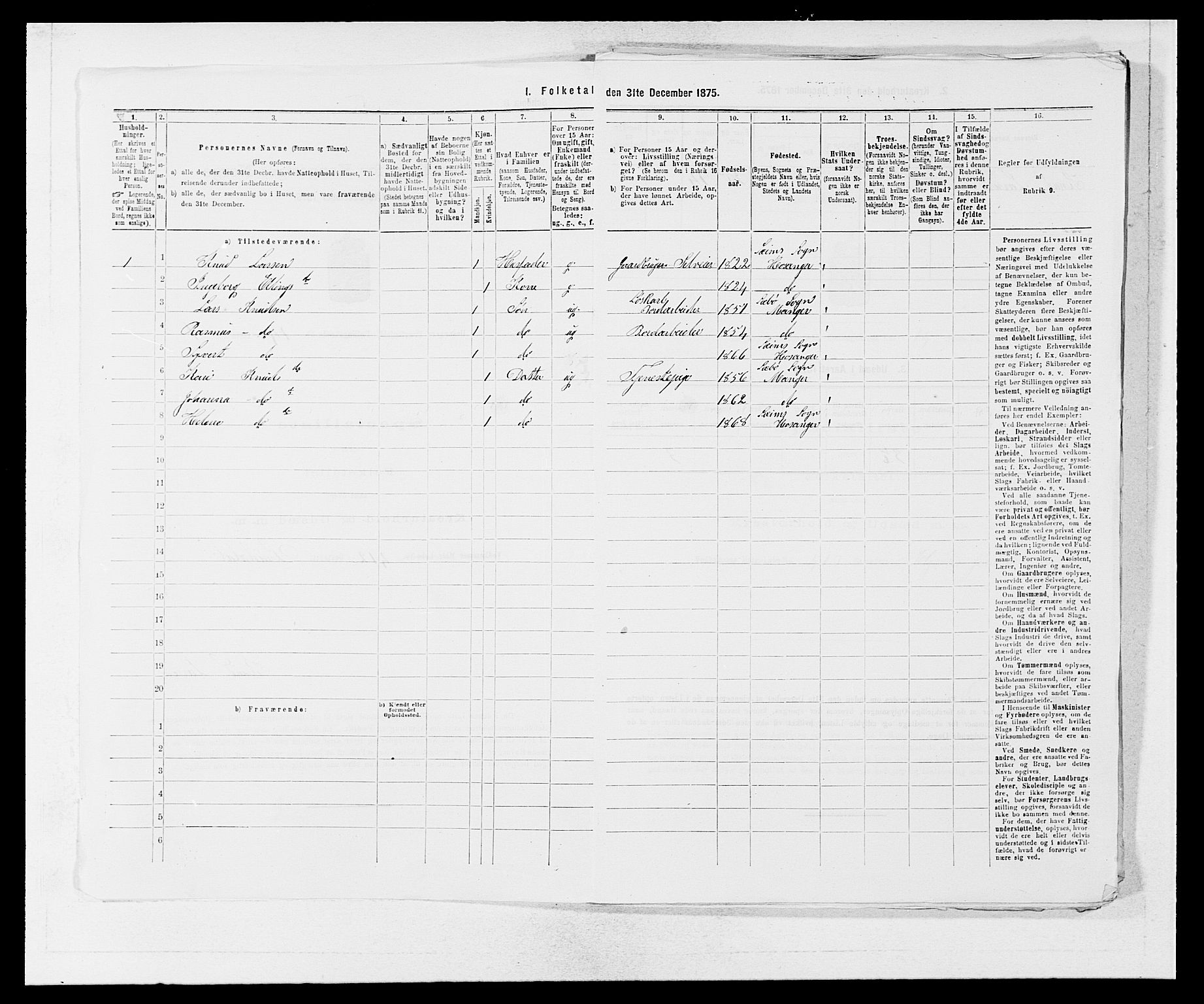 SAB, 1875 census for 1253P Hosanger, 1875, p. 1059