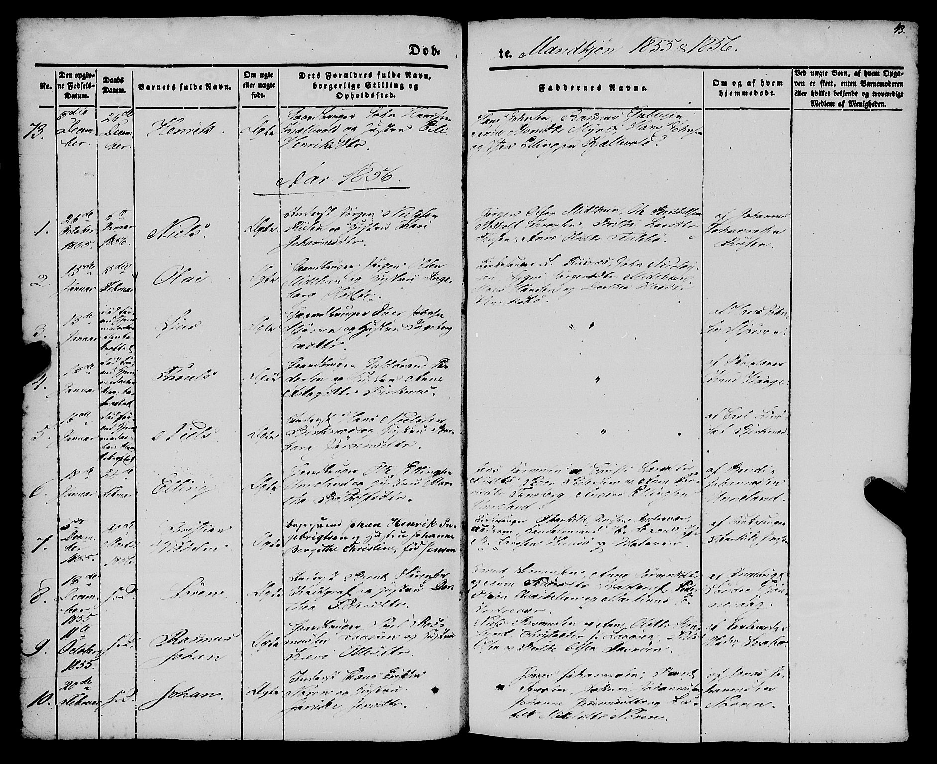 Gulen sokneprestembete, SAB/A-80201/H/Haa/Haaa/L0021: Parish register (official) no. A 21, 1848-1858, p. 43