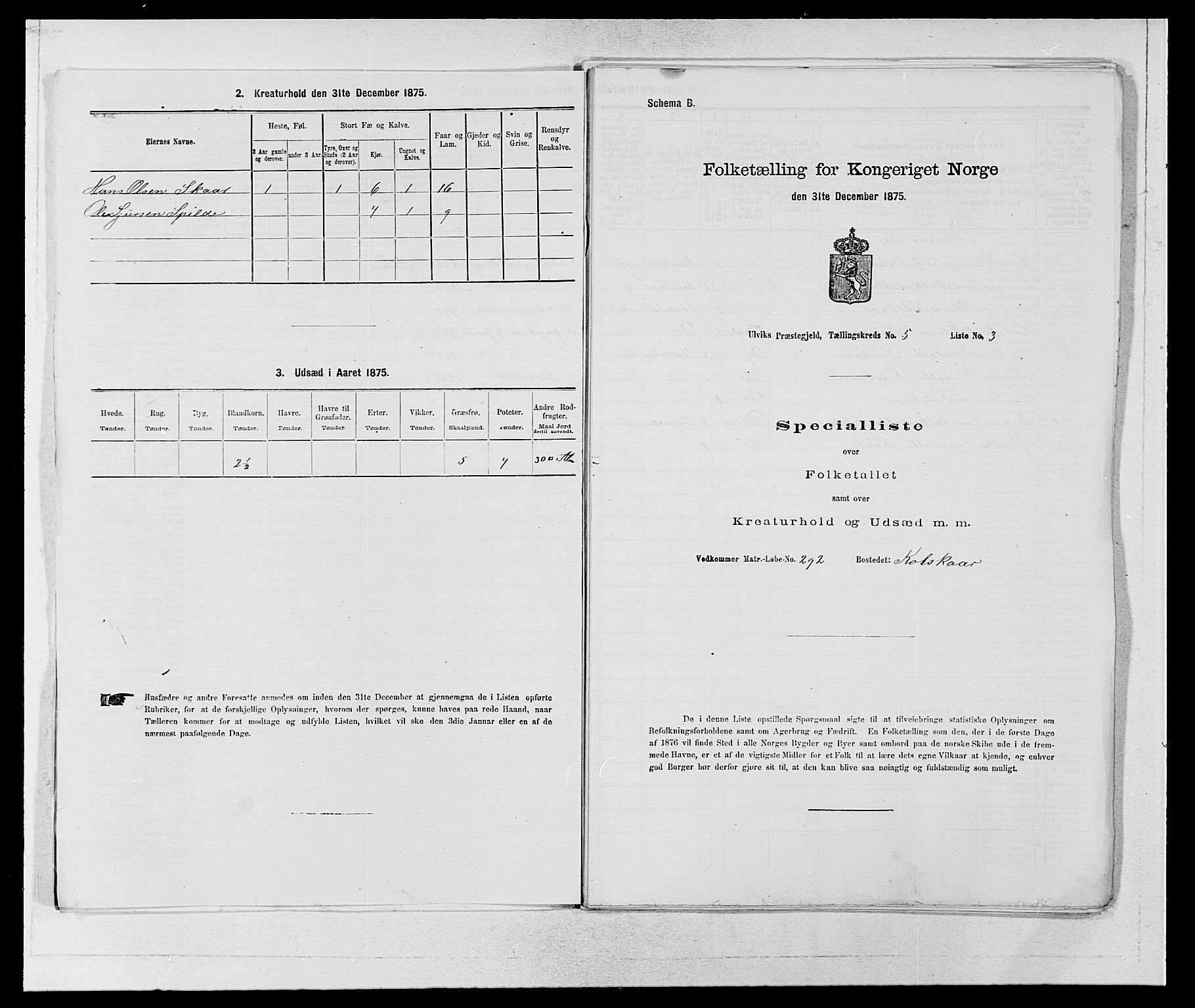 SAB, 1875 census for 1233P Ulvik, 1875, p. 763