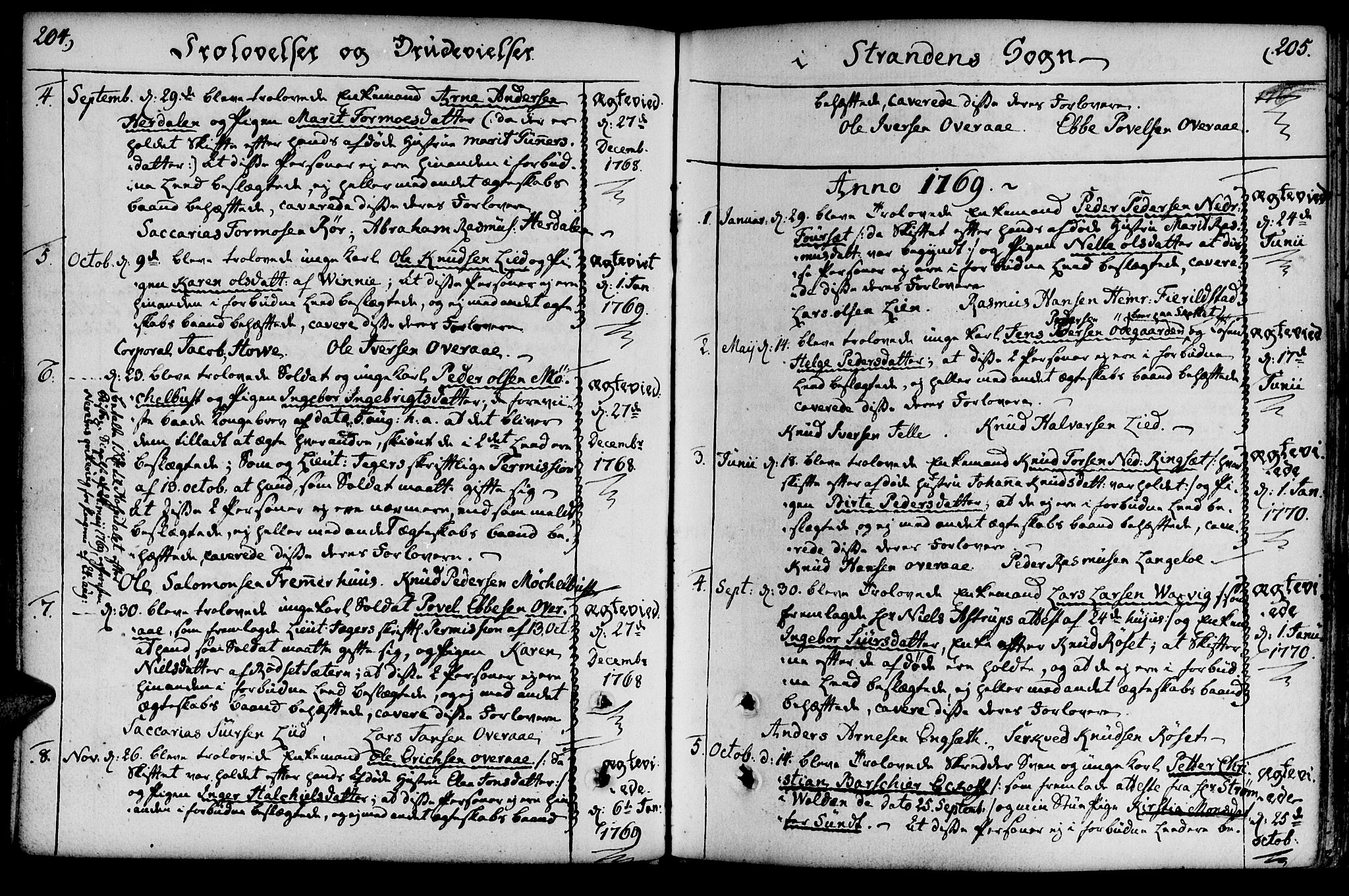 Ministerialprotokoller, klokkerbøker og fødselsregistre - Møre og Romsdal, AV/SAT-A-1454/520/L0271: Parish register (official) no. 520A01, 1759-1801, p. 204-205