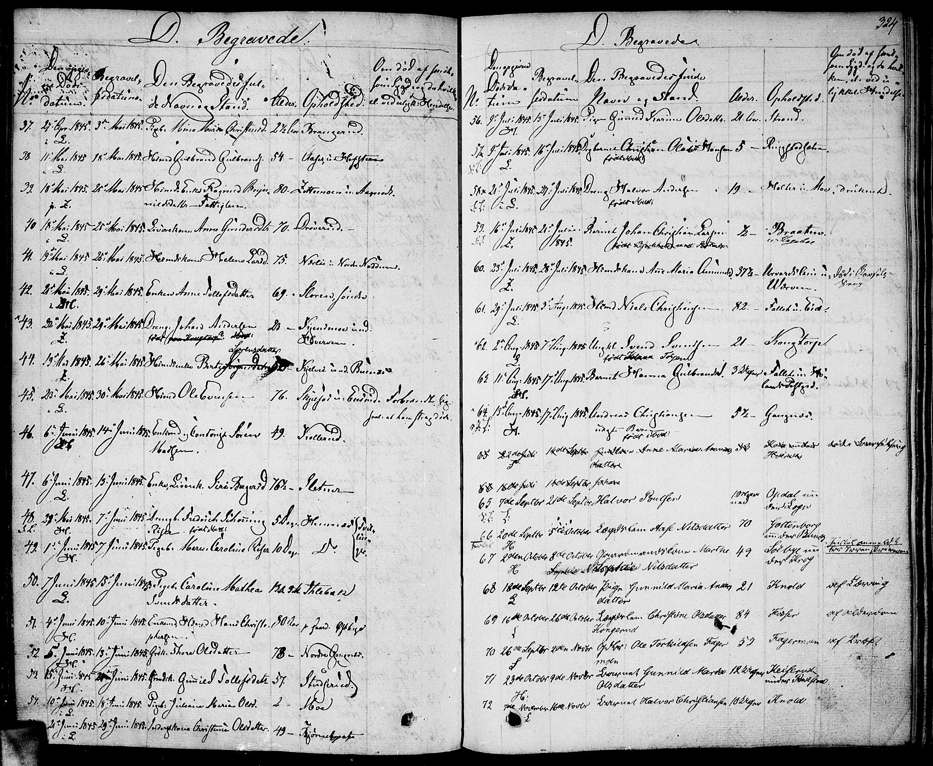 Høland prestekontor Kirkebøker, SAO/A-10346a/F/Fa/L0008: Parish register (official) no. I 8, 1827-1845, p. 324
