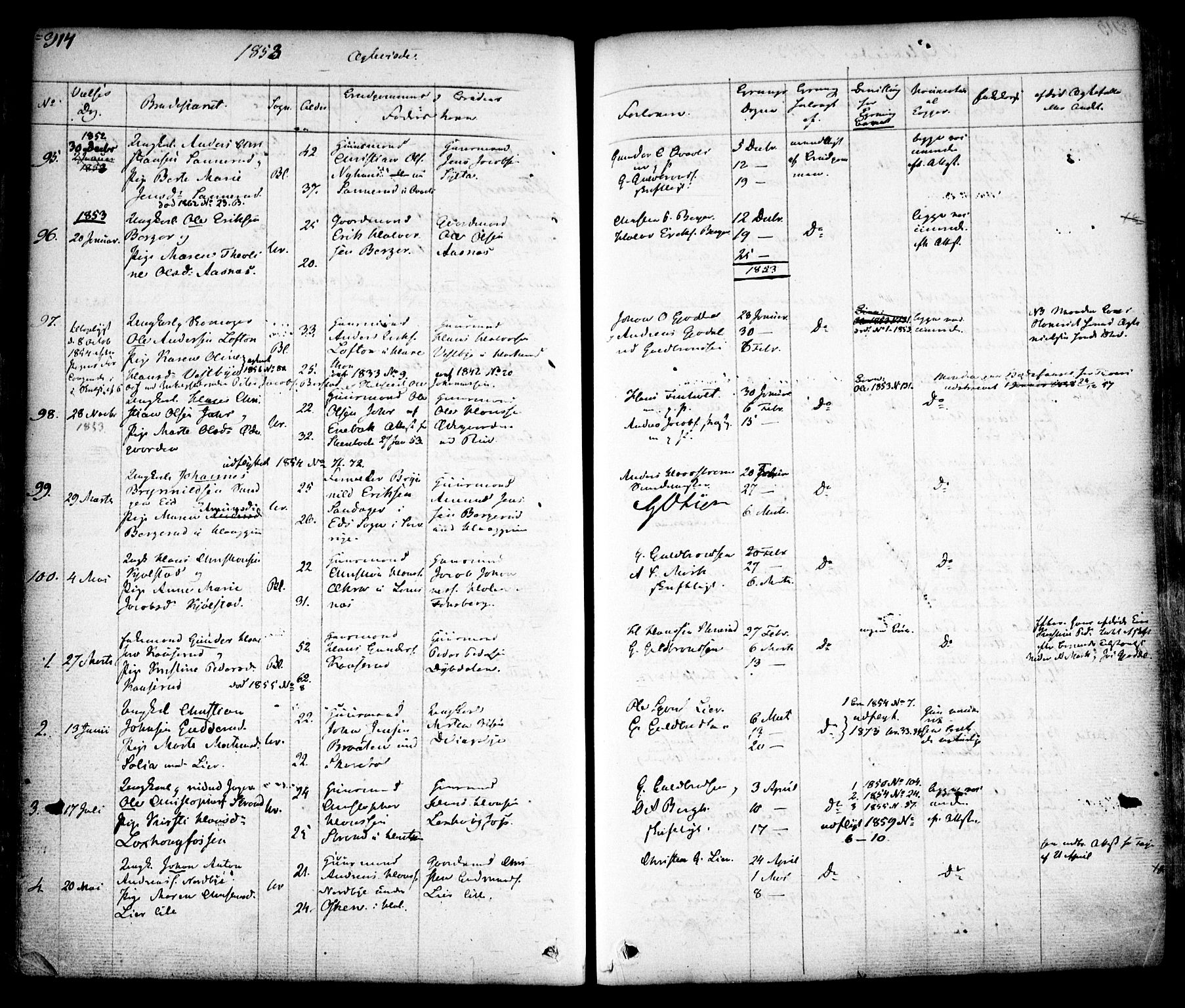 Aurskog prestekontor Kirkebøker, SAO/A-10304a/F/Fa/L0006: Parish register (official) no. I 6, 1829-1853, p. 314