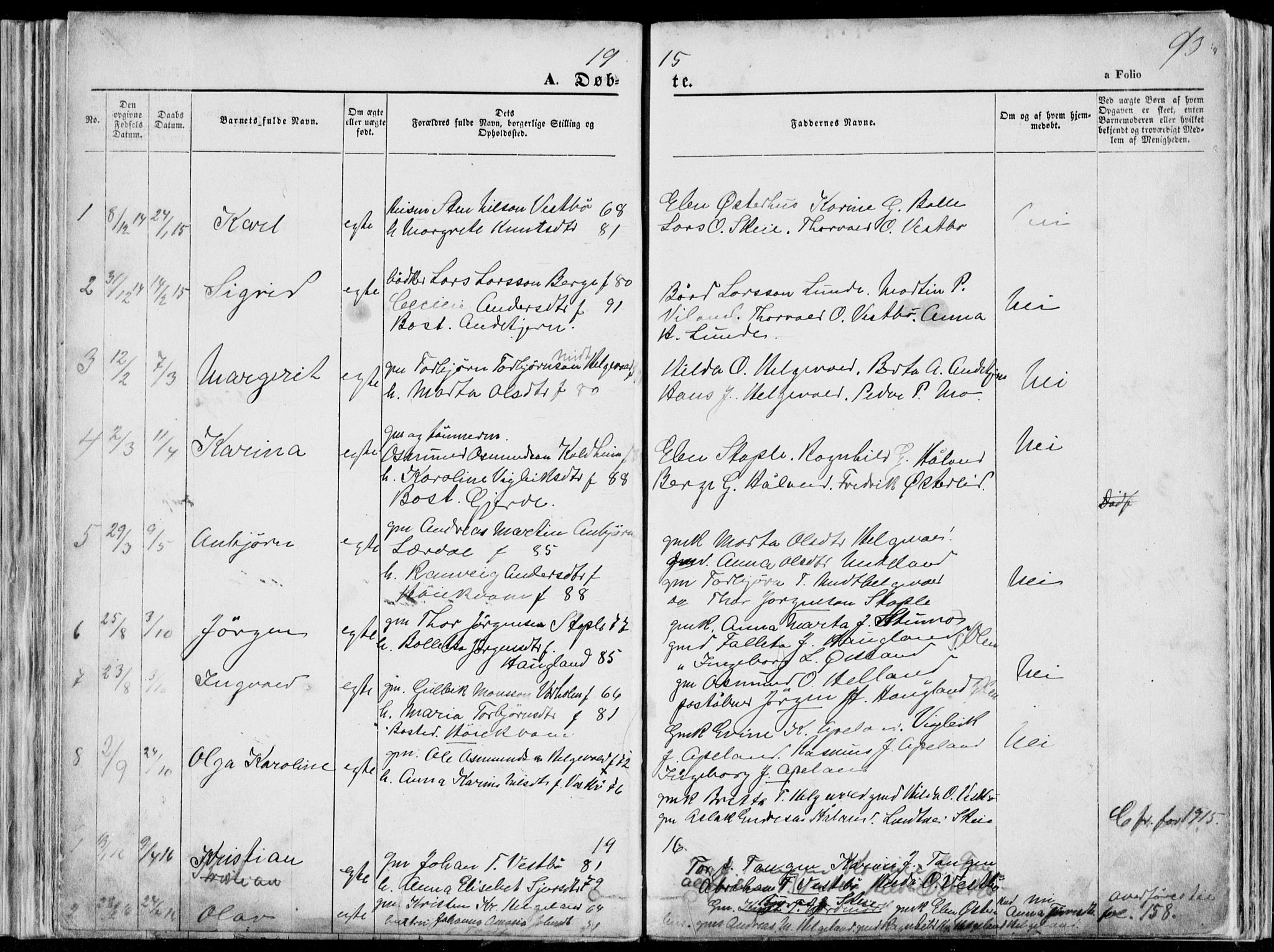 Vikedal sokneprestkontor, SAST/A-101840/01/V: Parish register (copy) no. B 10, 1864-1926, p. 93