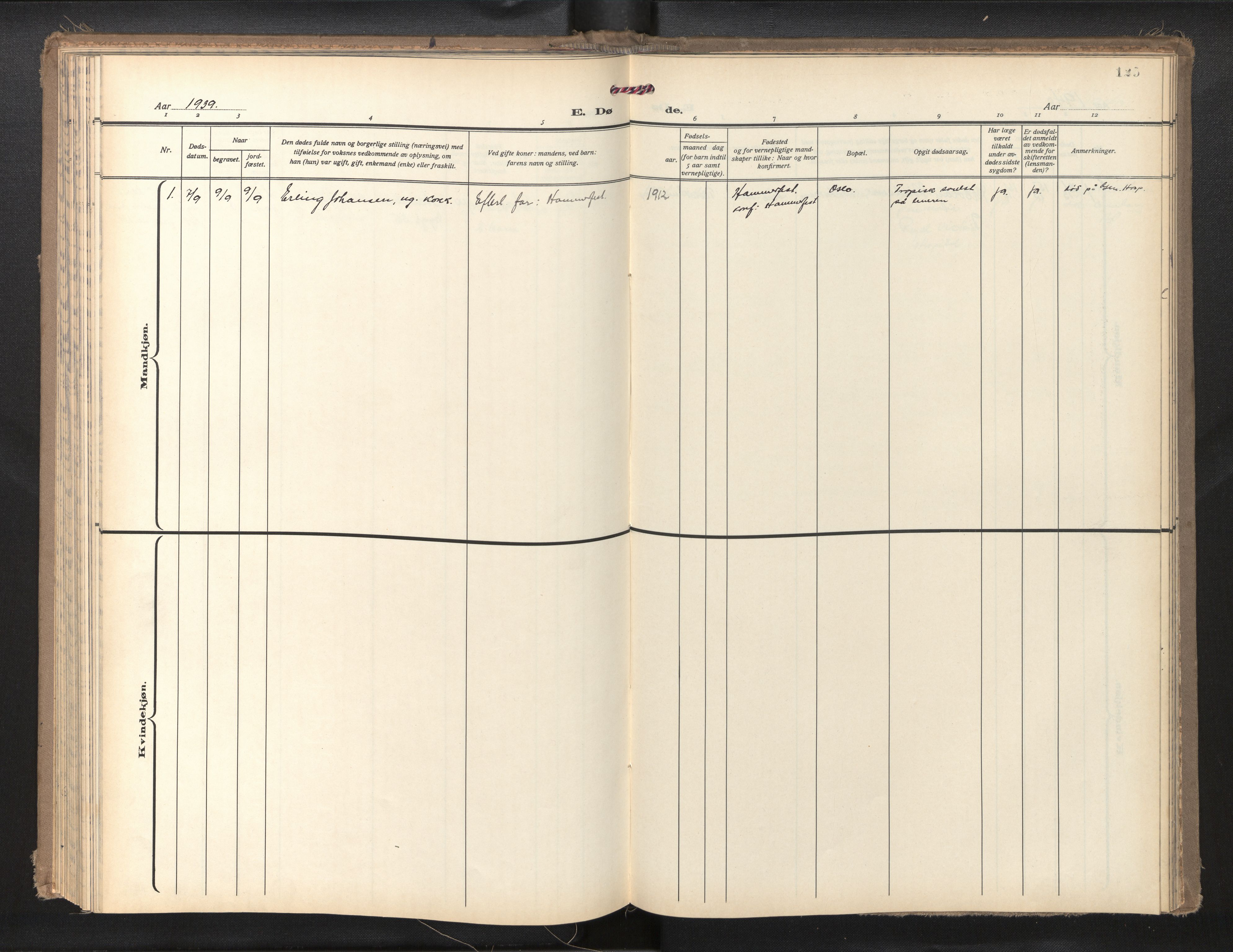 Den norske sjømannsmisjon i utlandet/Montreal-Halifax, SAB/SAB/PA-0116/H/Ha/L0001: Parish register (official) no. A 1, 1929-1960, p. 124b-125a