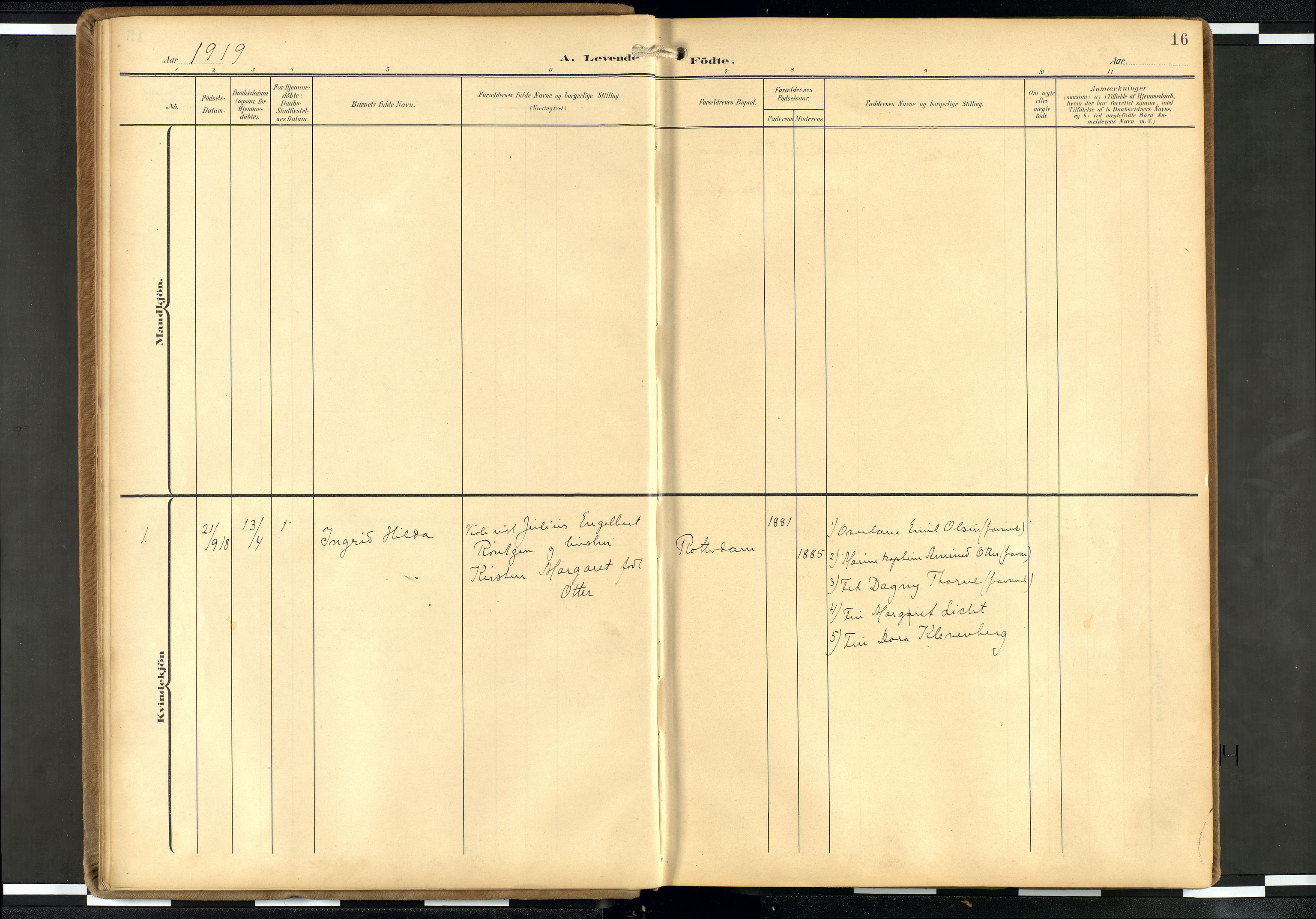 Den norske sjømannsmisjon i utlandet/Hollandske havner (Amsterdam-Rotterdam-Europort), AV/SAB-SAB/PA-0106/H/Ha/Haa/L0003: Parish register (official) no. A 3, 1908-1927, p. 15b-16a