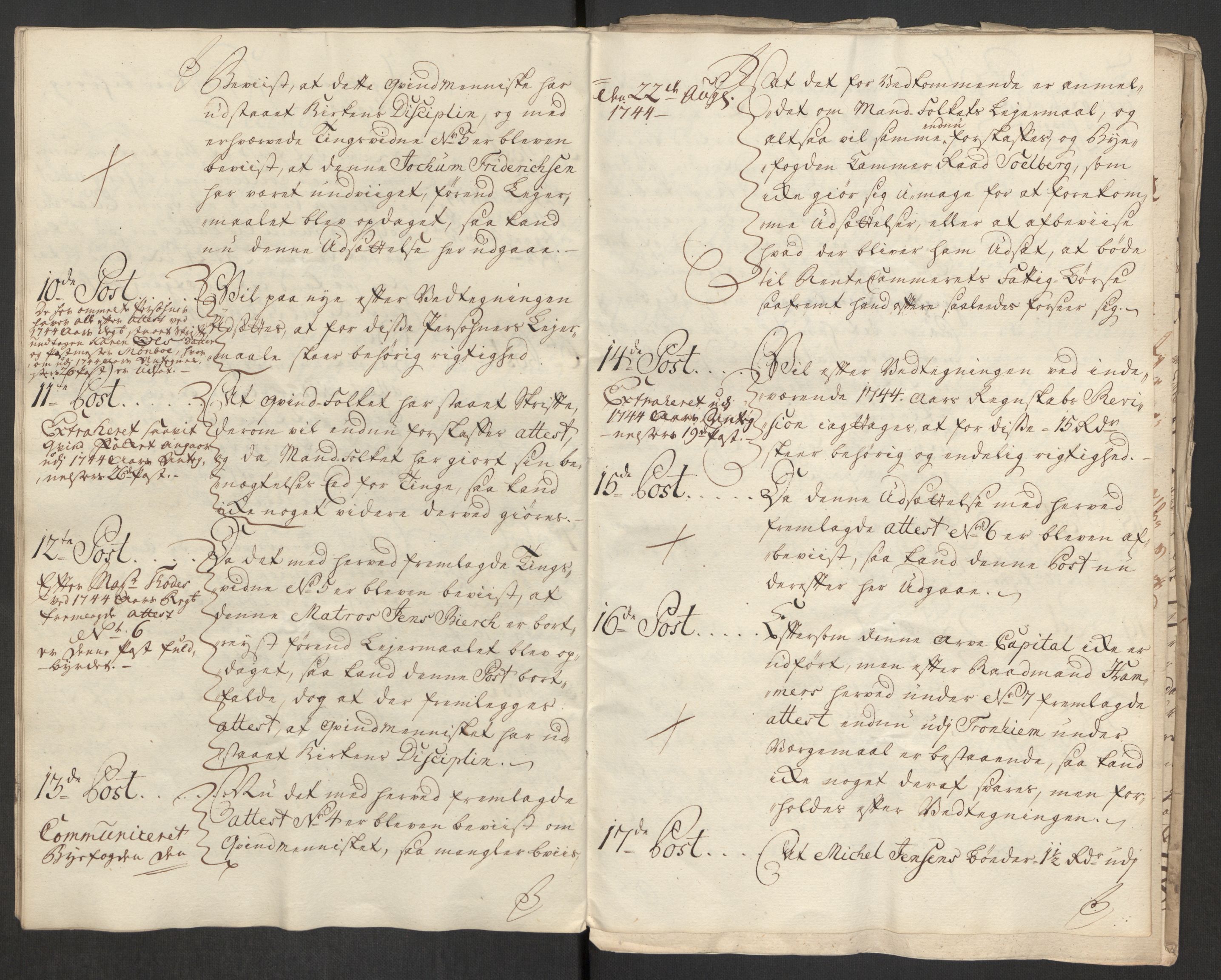 Rentekammeret inntil 1814, Reviderte regnskaper, Byregnskaper, AV/RA-EA-4066/R/Rs/L0541: [S22] Sikt og sakefall, 1743-1746, p. 95