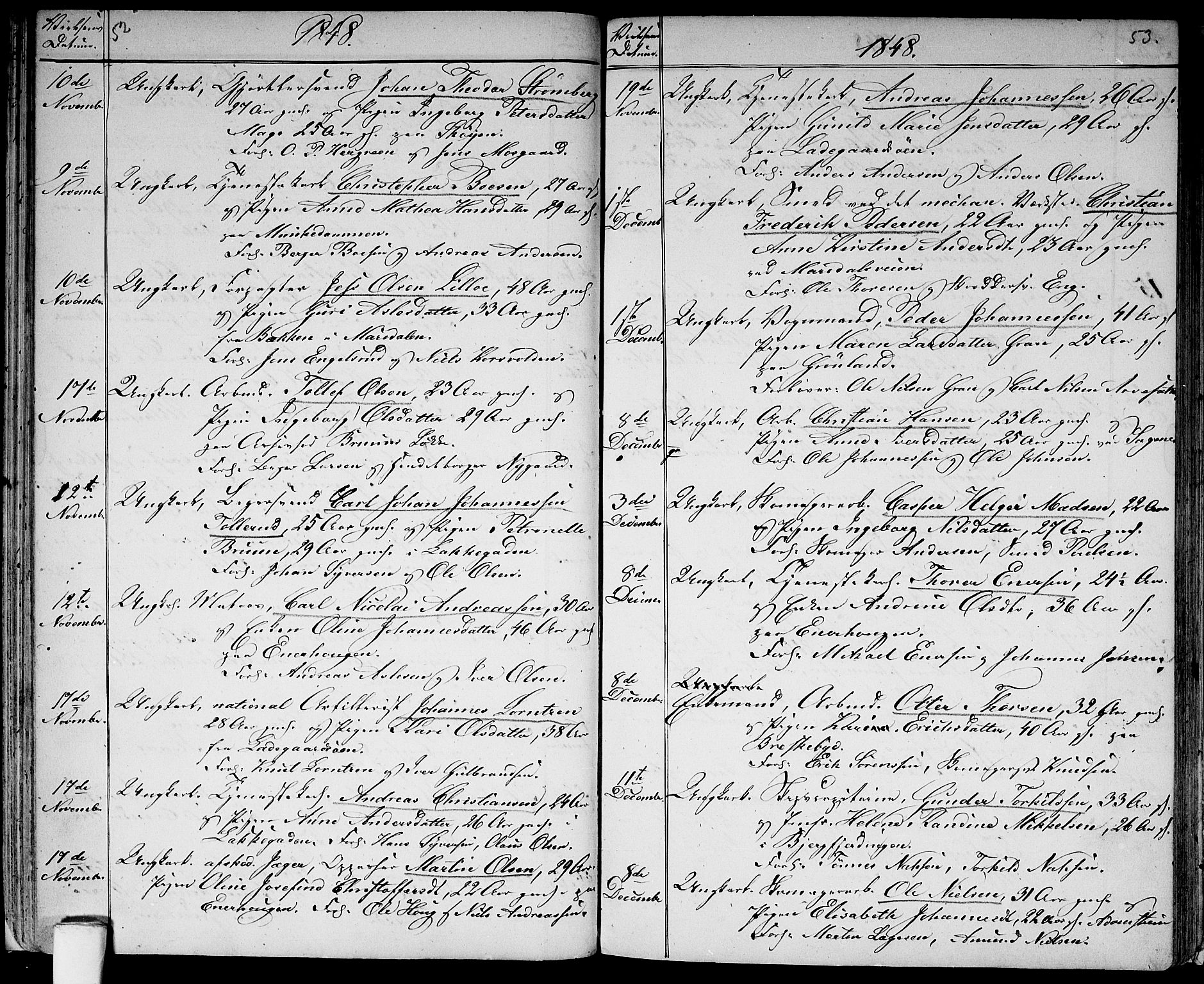 Aker prestekontor kirkebøker, SAO/A-10861/G/L0011: Parish register (copy) no. 11, 1846-1859, p. 52-53