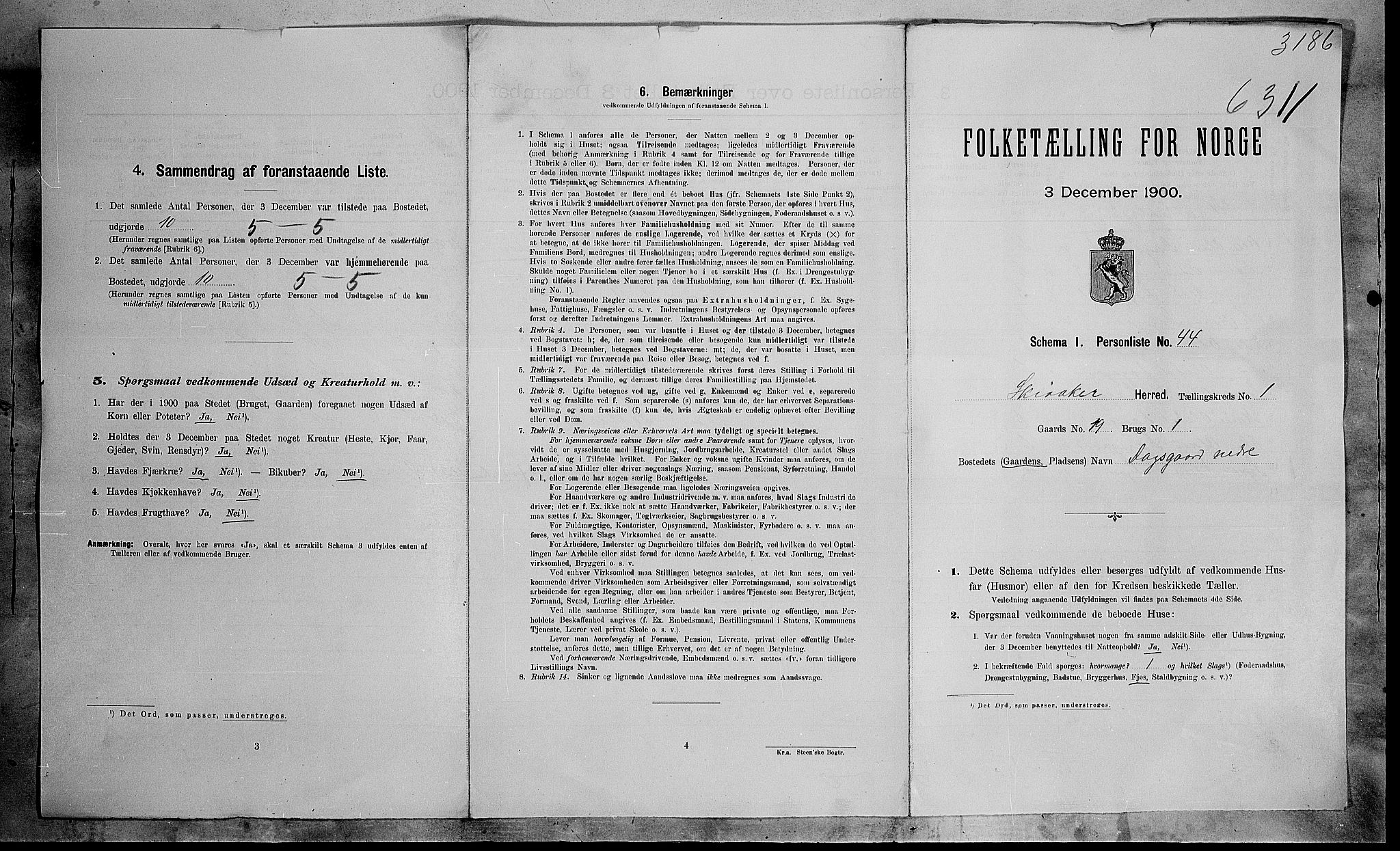 SAH, 1900 census for Skjåk, 1900, p. 8