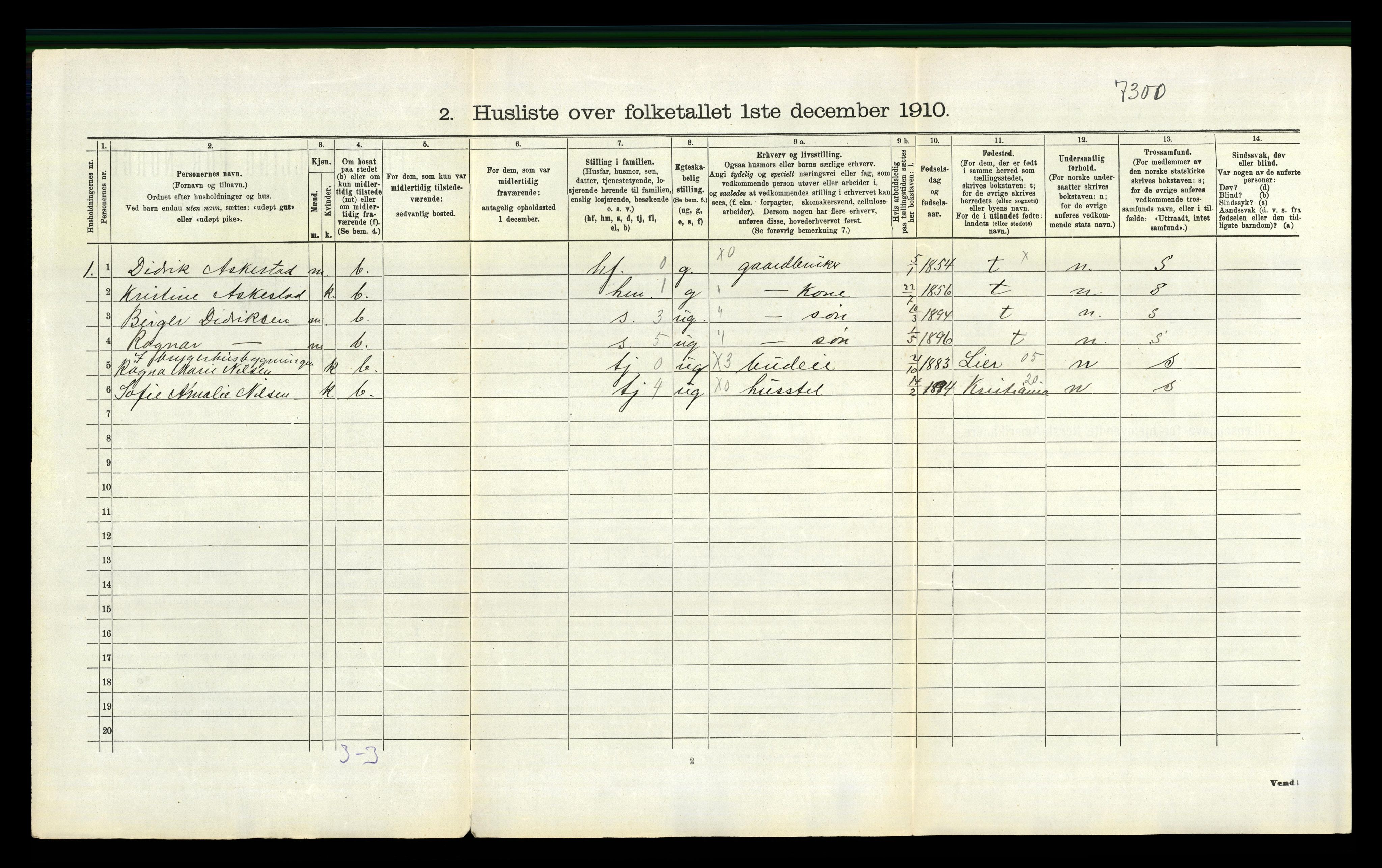 RA, 1910 census for Røyken, 1910, p. 360